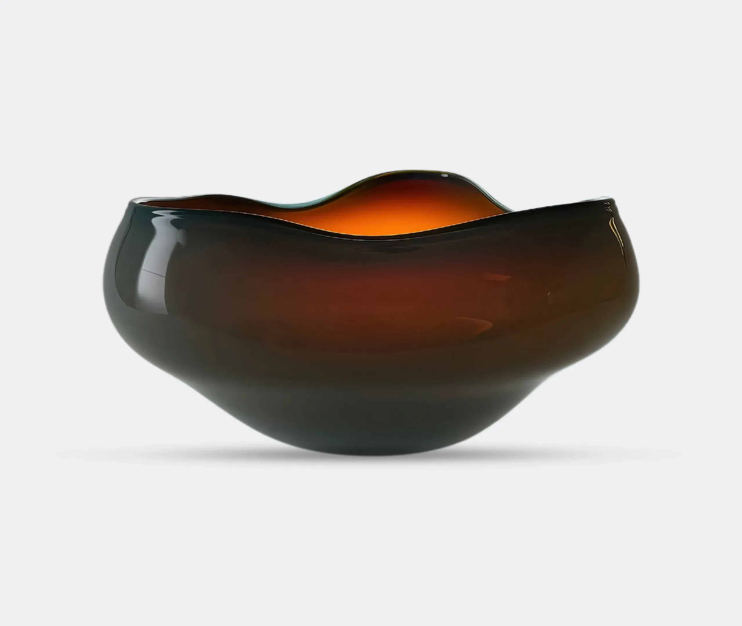 Sculptural Vase with Indentations - Green, Glass