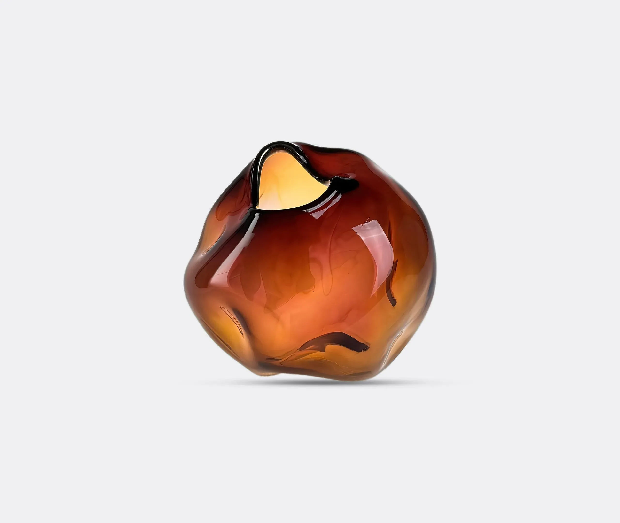 Sculptural Vase with Indentations - Purple, Glass