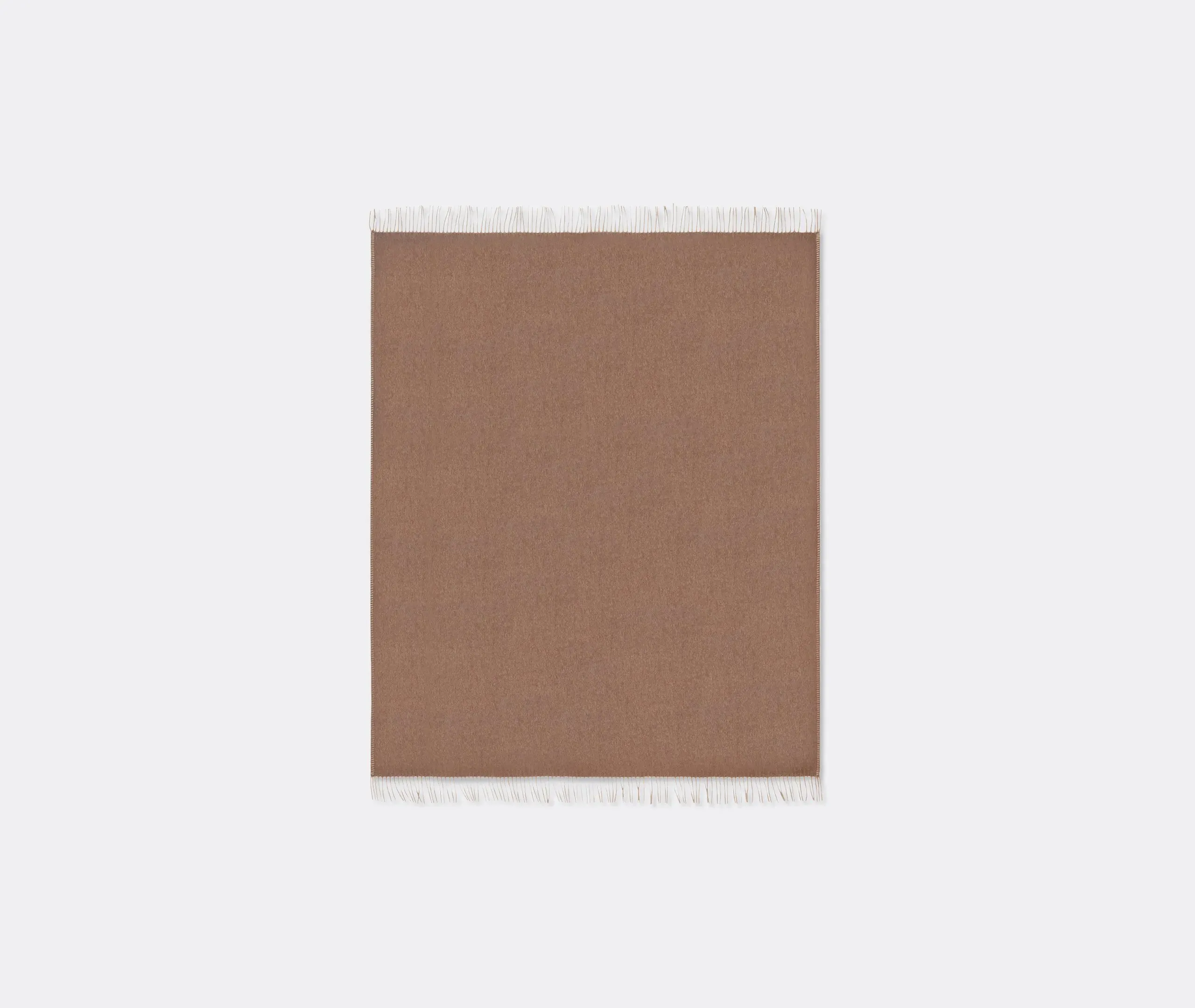 Double-Sided Throw with Fringe - Beige, Cashmere