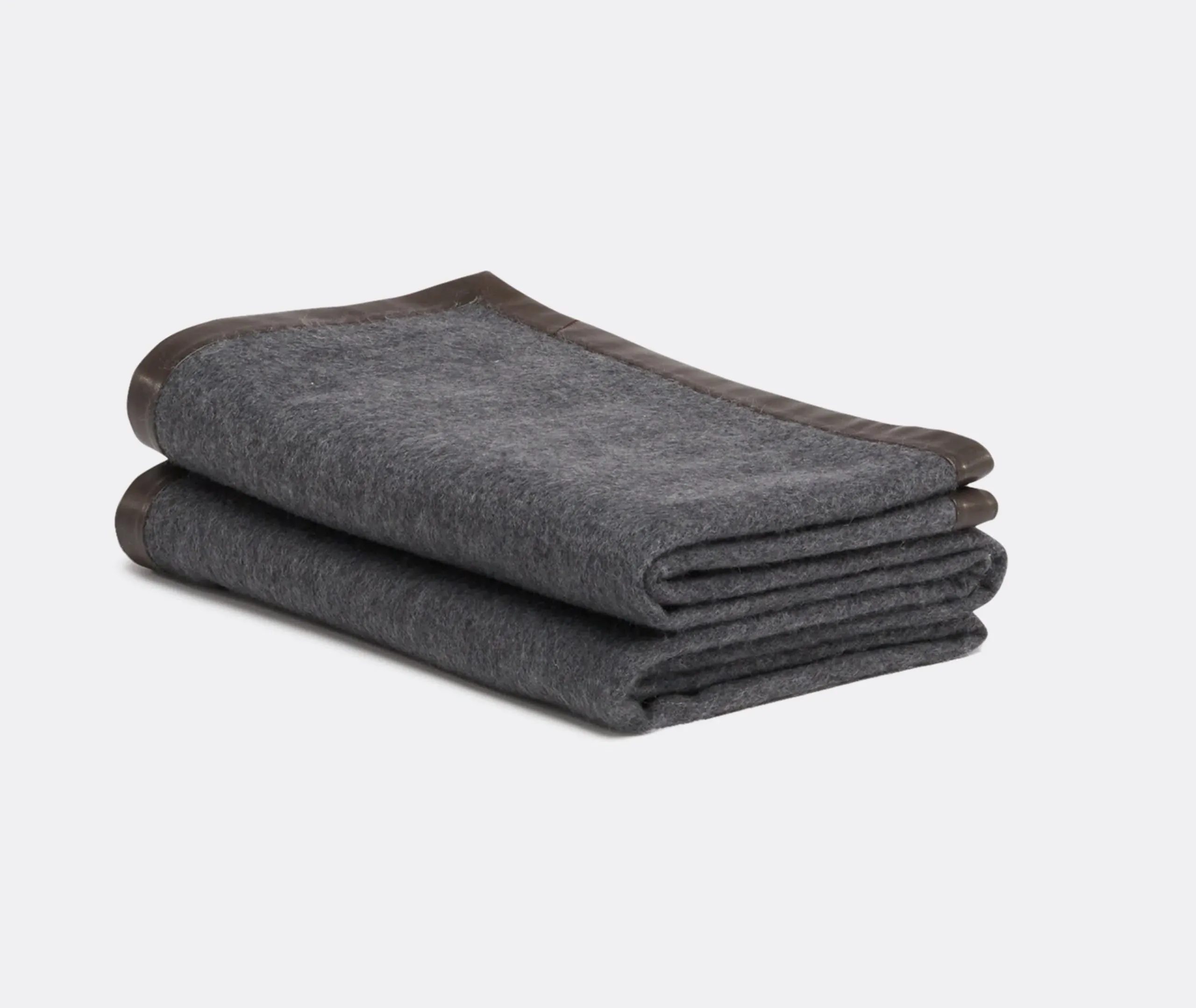 Salon Throw Blanket with Nappa Edging - Grey image
