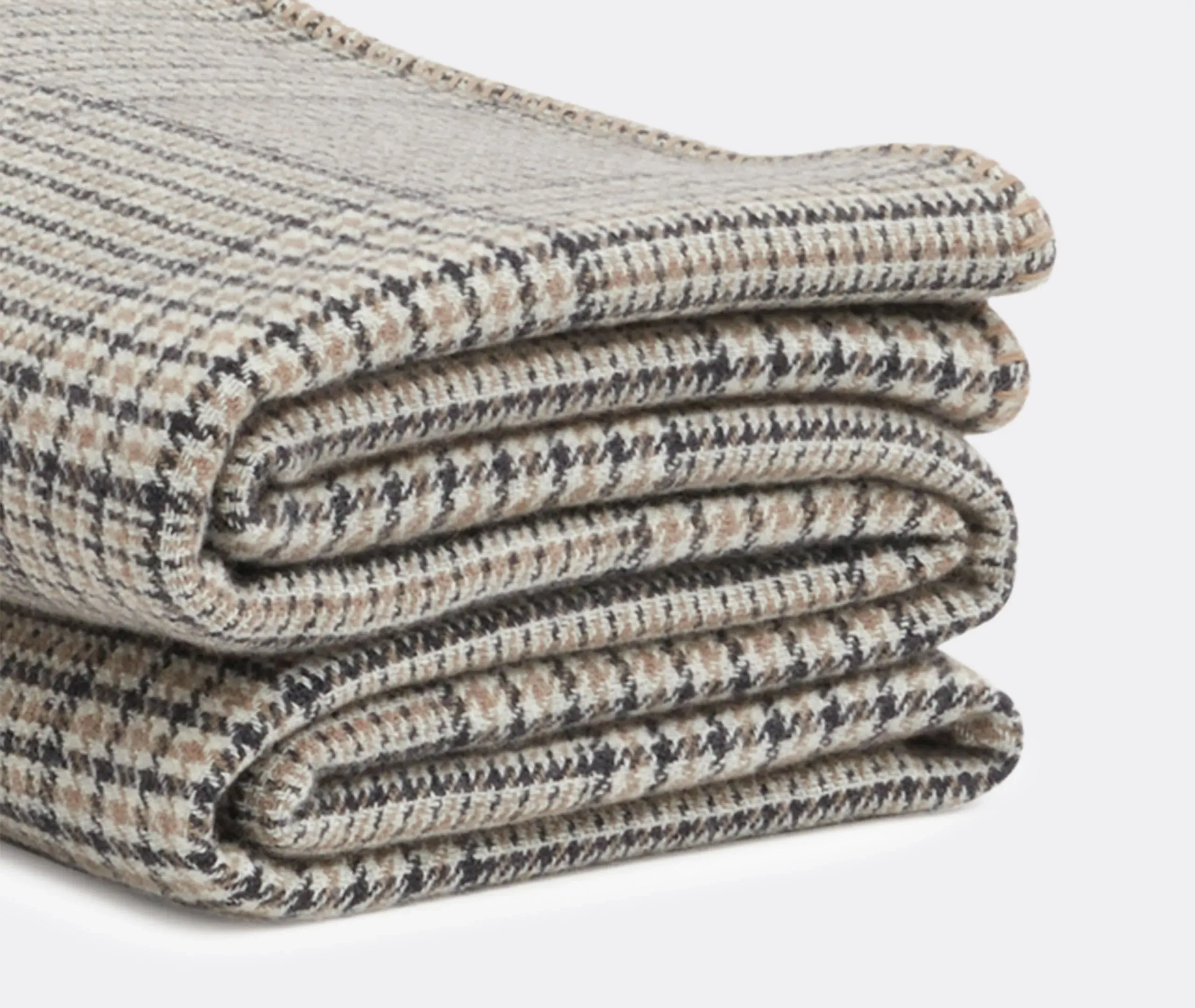 Throw Blanket with Check Pattern - Multicolor, Cashmere