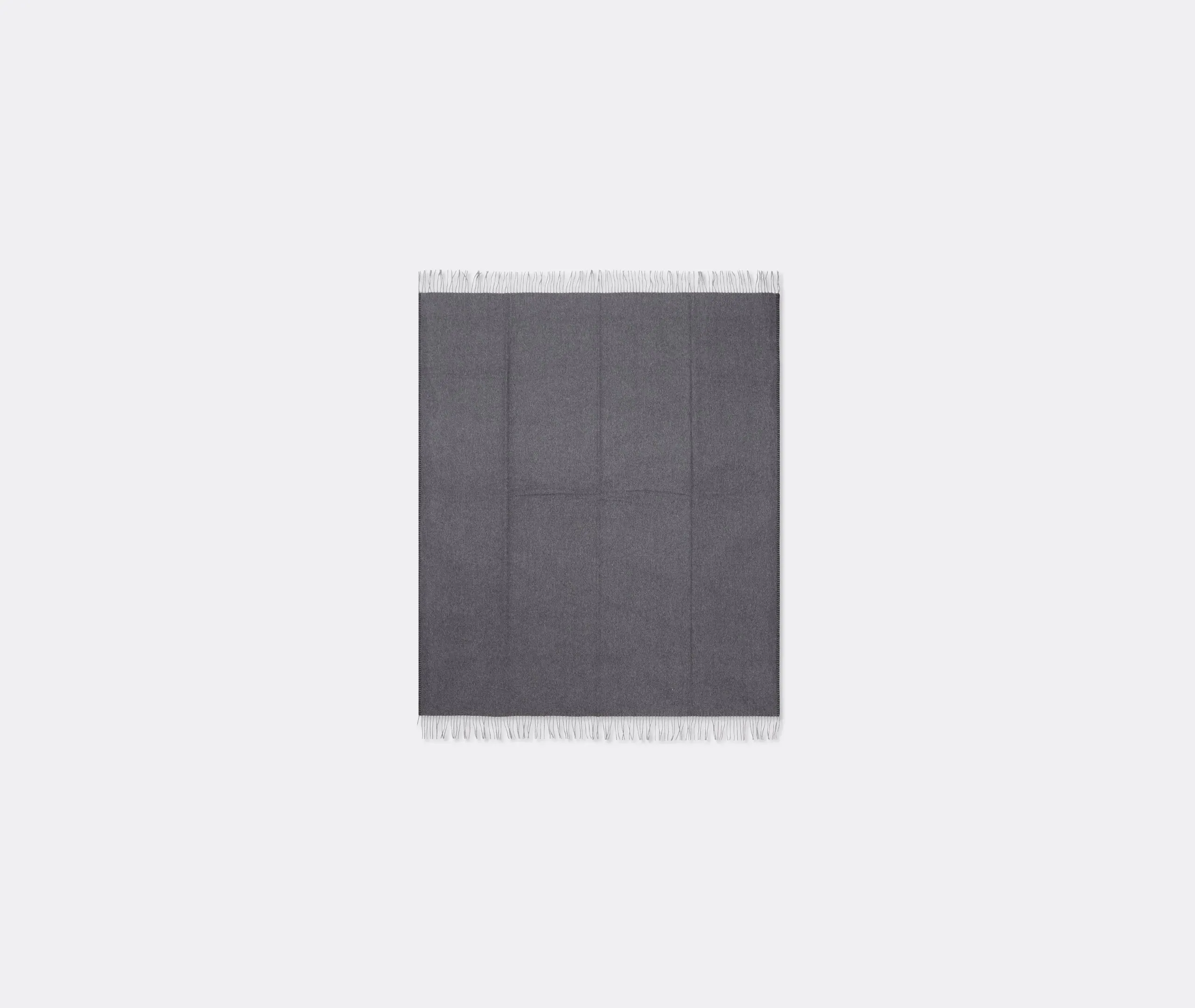 Throw Blanket with Fringe - Grey, Cashmere