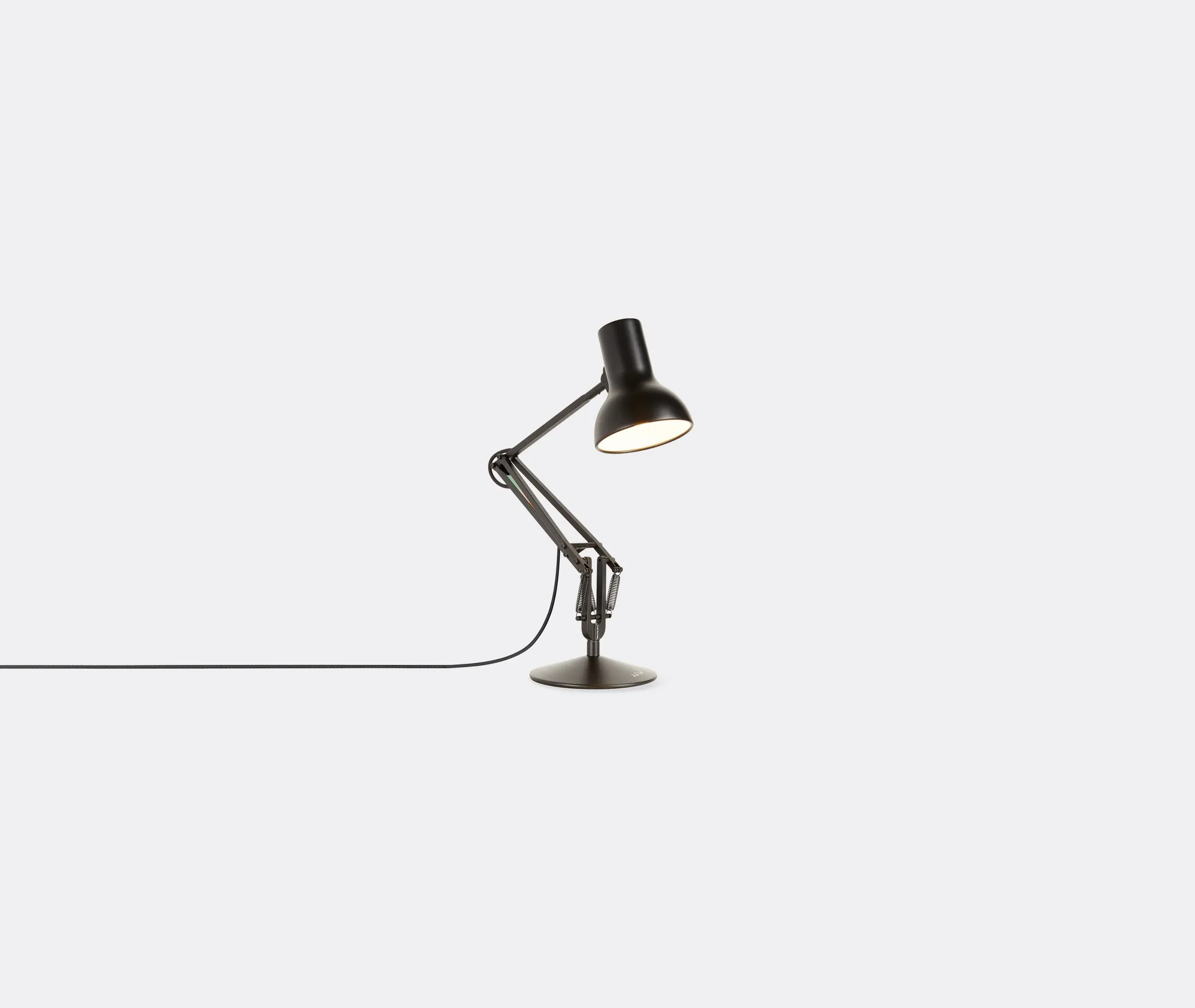 Mini Desk Lamp with Adjustable Arm - Black