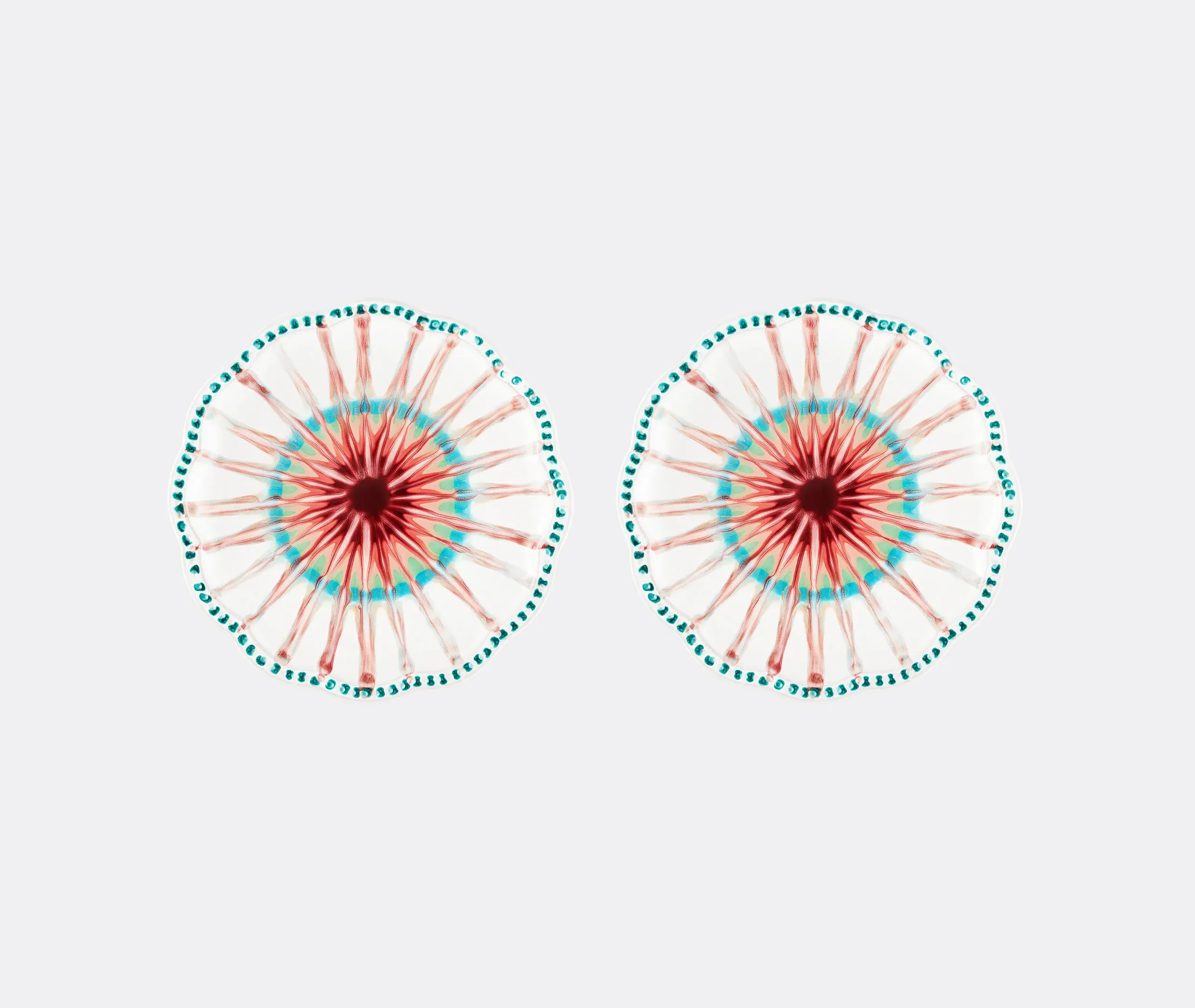 Alegria Dessert Plate Set of Two - Coral Red, Ceramic product