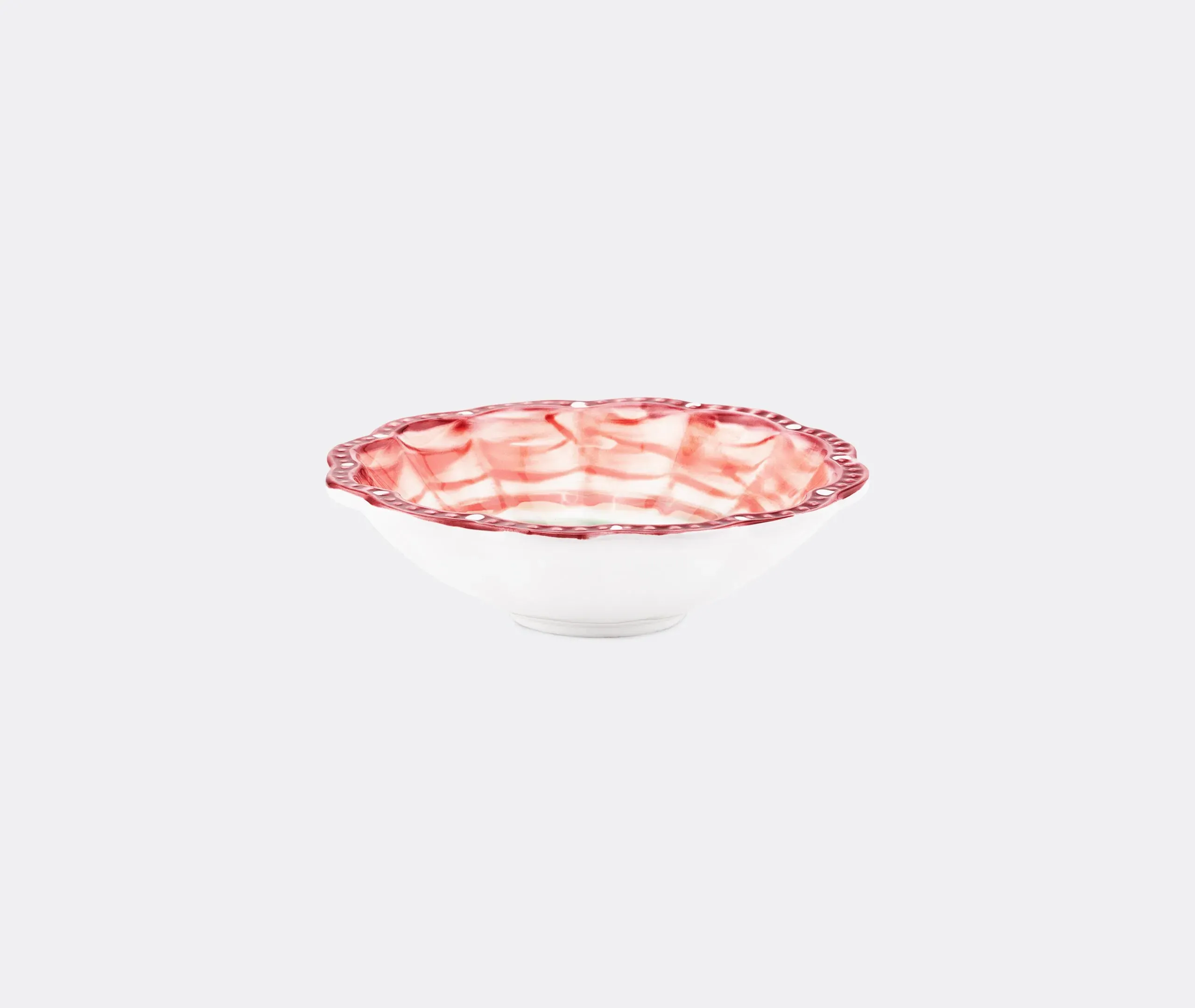 Alegria Soup Plate Set of Two - Coral Red, Ceramic