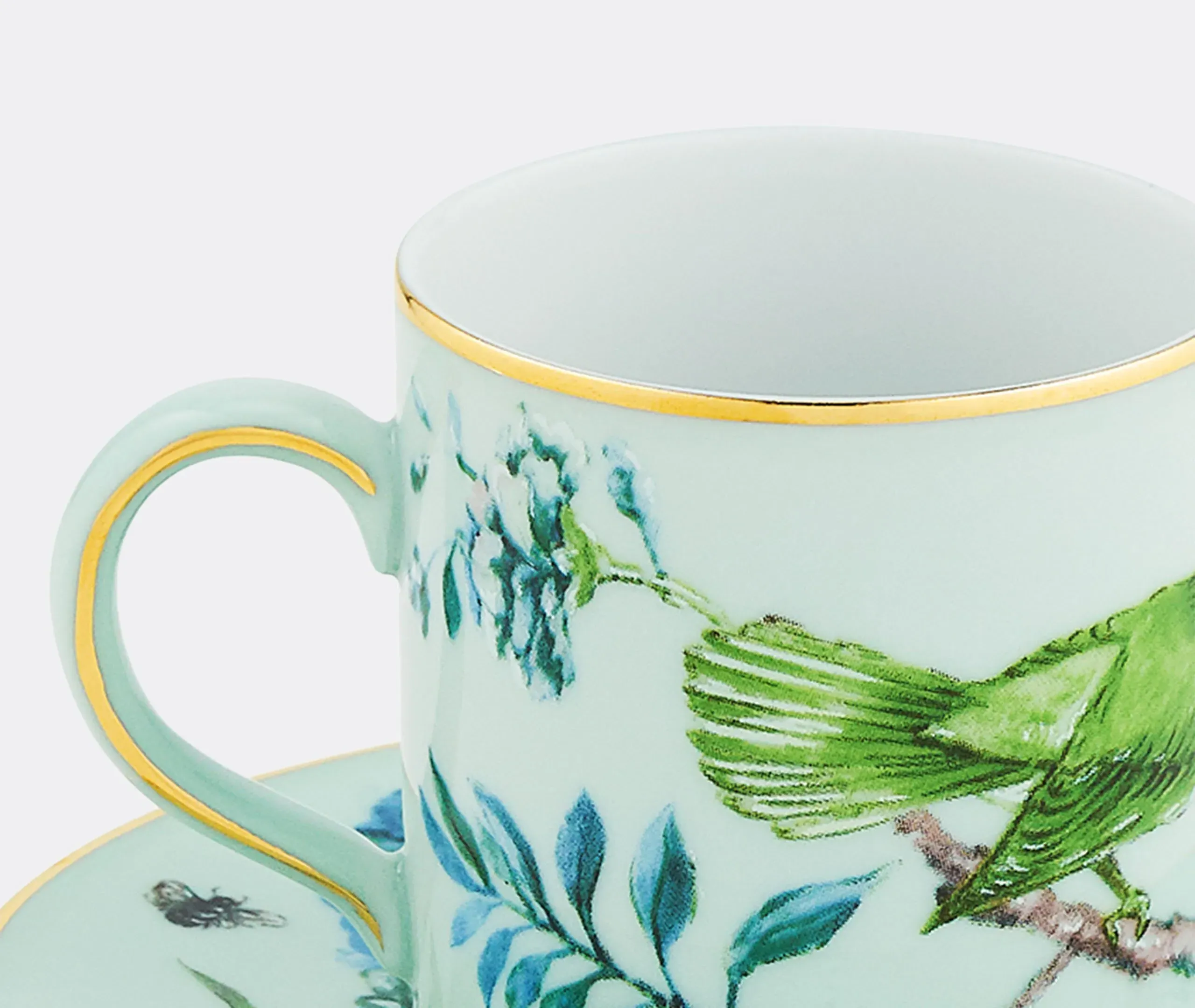 Coffee Cup and Saucer Set - Green, Porcelain