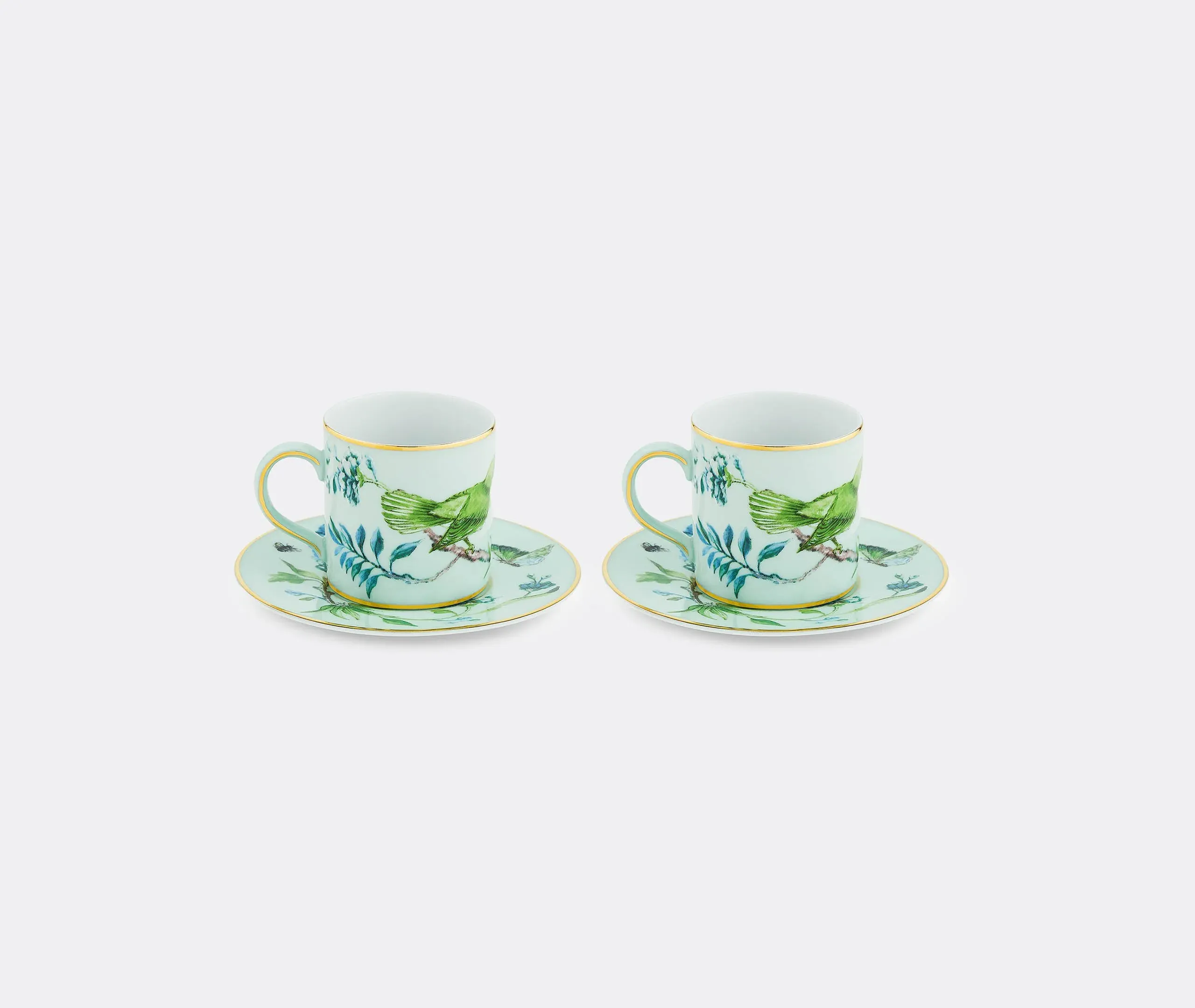 Coffee Cup and Saucer Set - Green, Porcelain