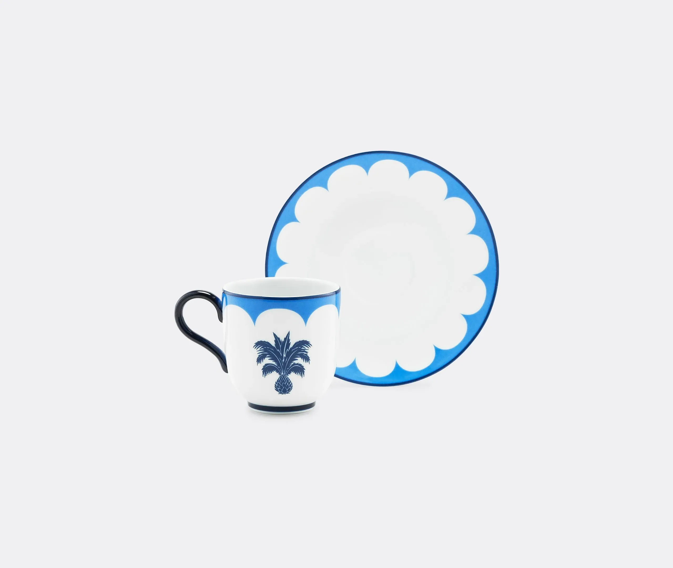 Coffee Cup & Saucer Set of 2 - Blue, Ceramic
