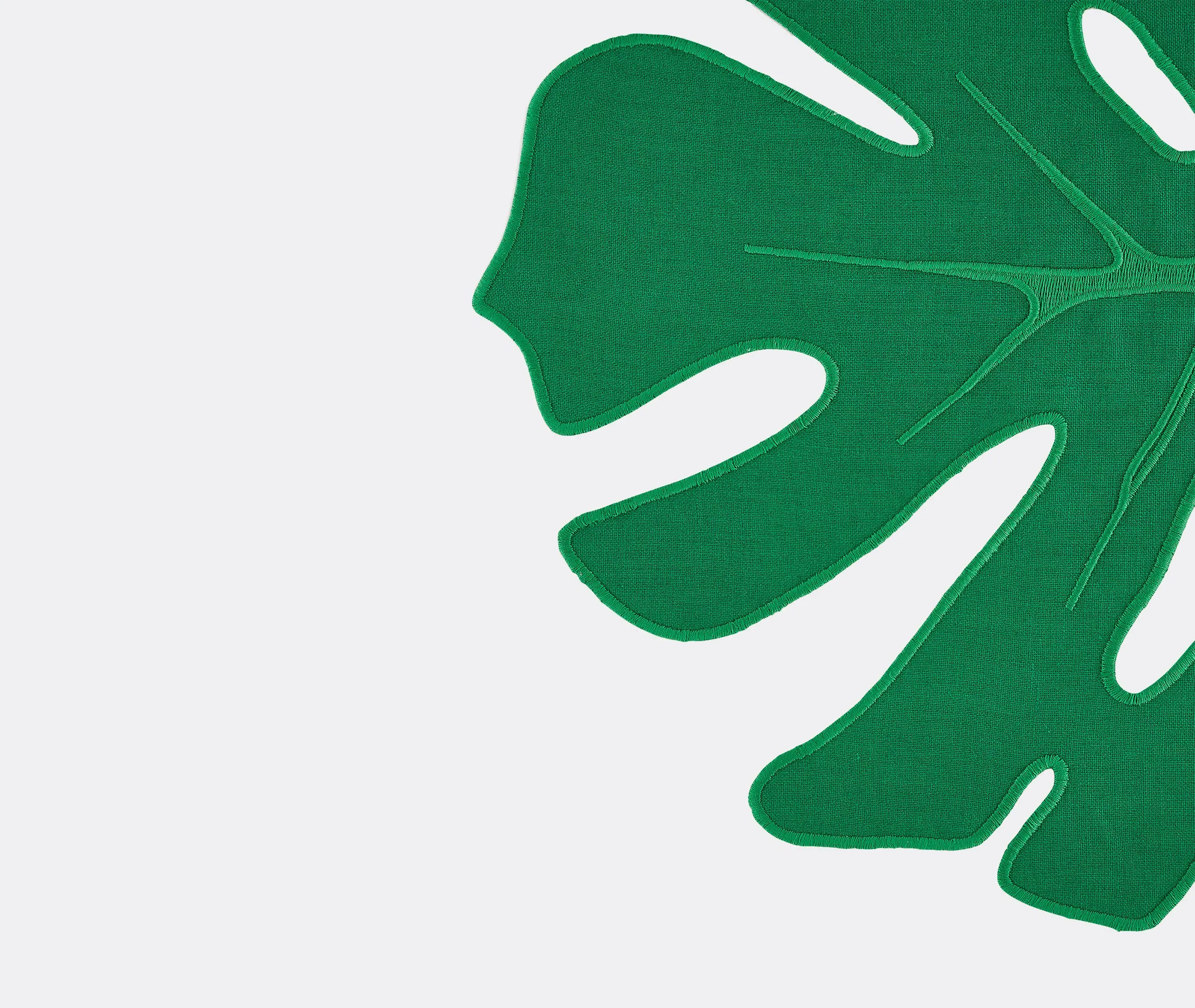 Florida Leaf Placemat Set of 2 - Emerald, Linen