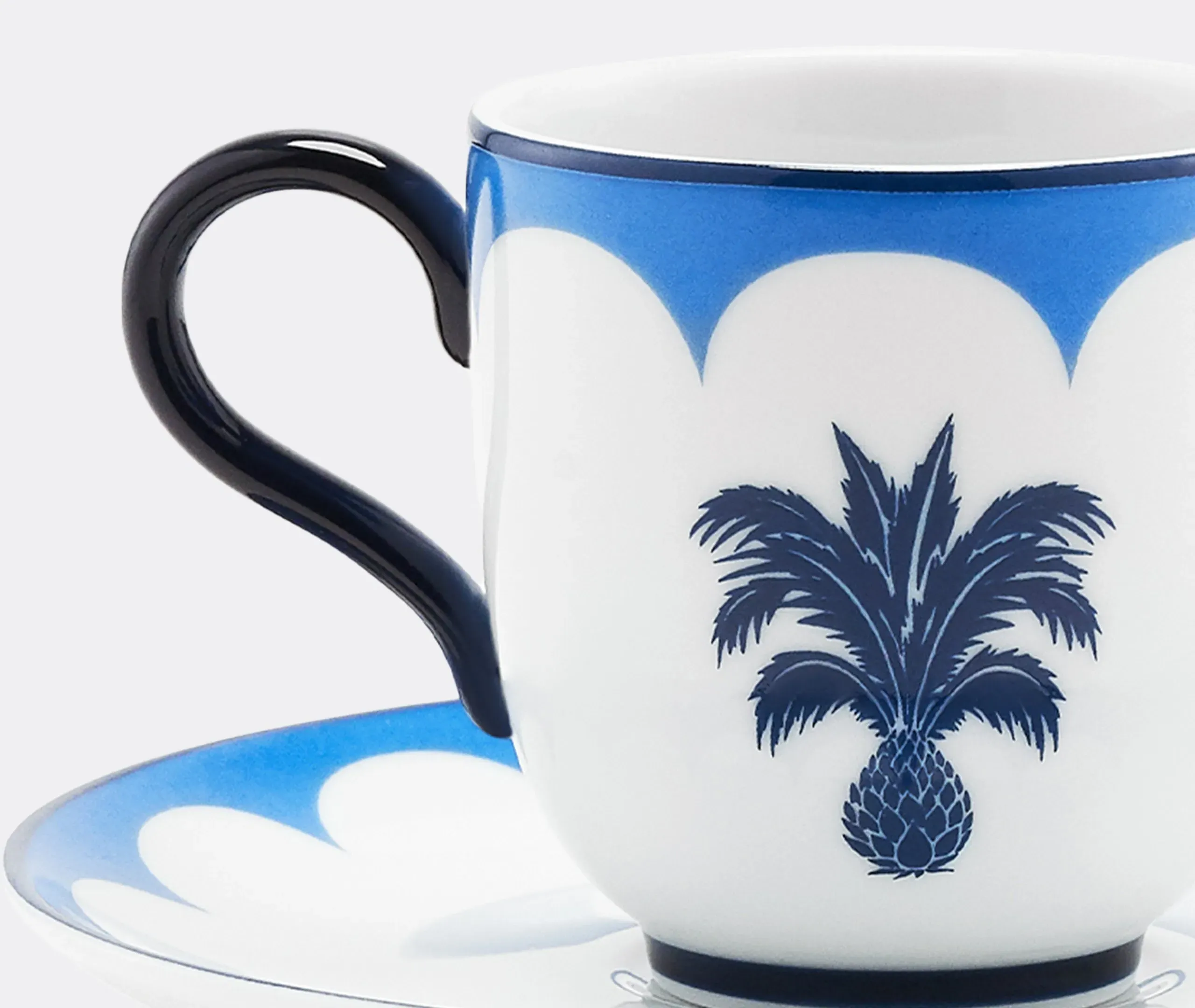 Jaipur Coffee Cup And Saucer Set Of Two - Blue