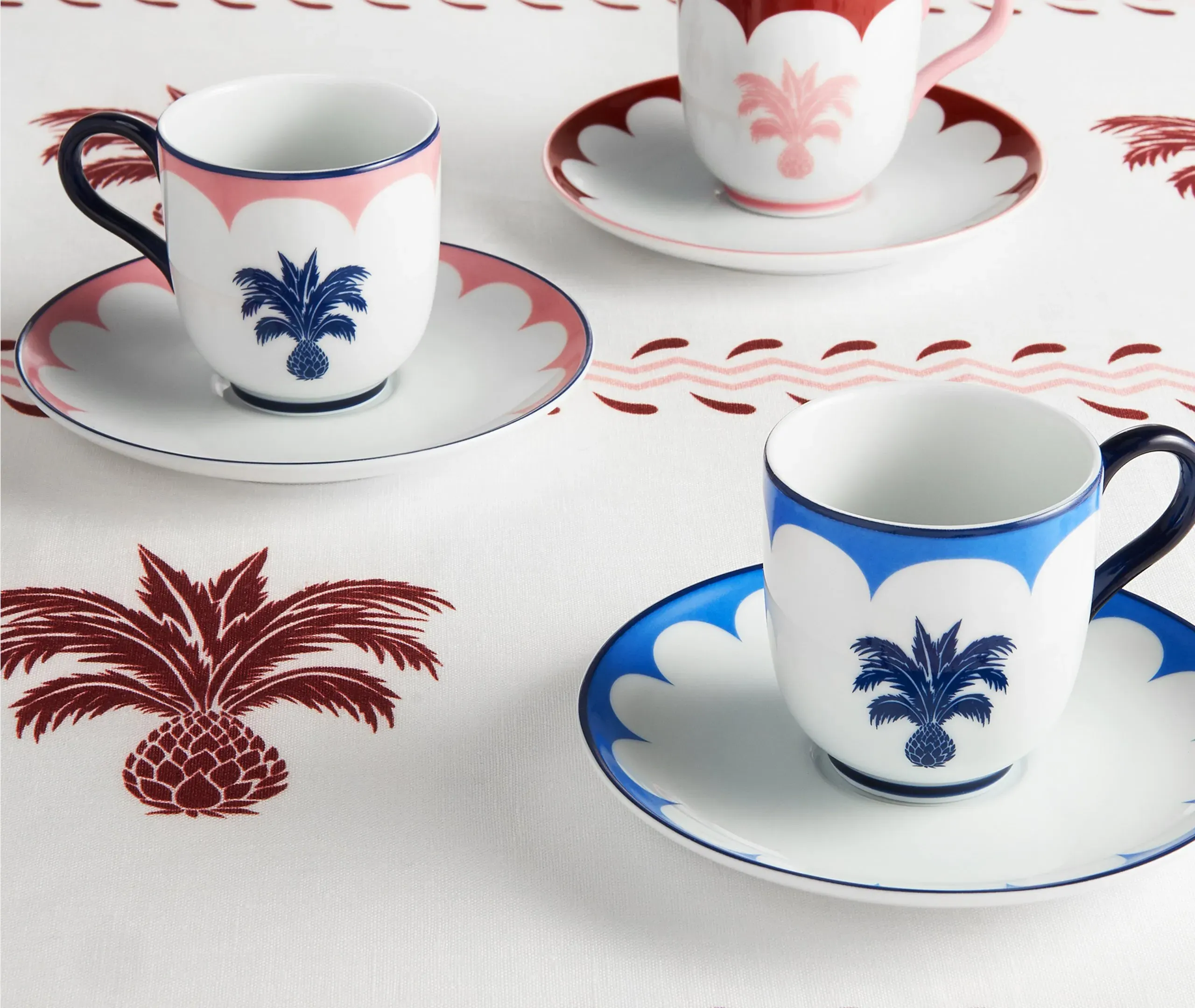 Jaipur Coffee Cup And Saucer Set Of Two - Blue