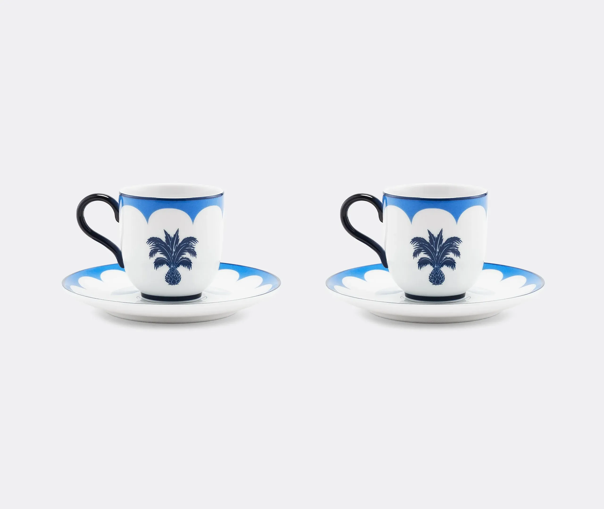 Jaipur Coffee Cup And Saucer Set Of Two - Blue
