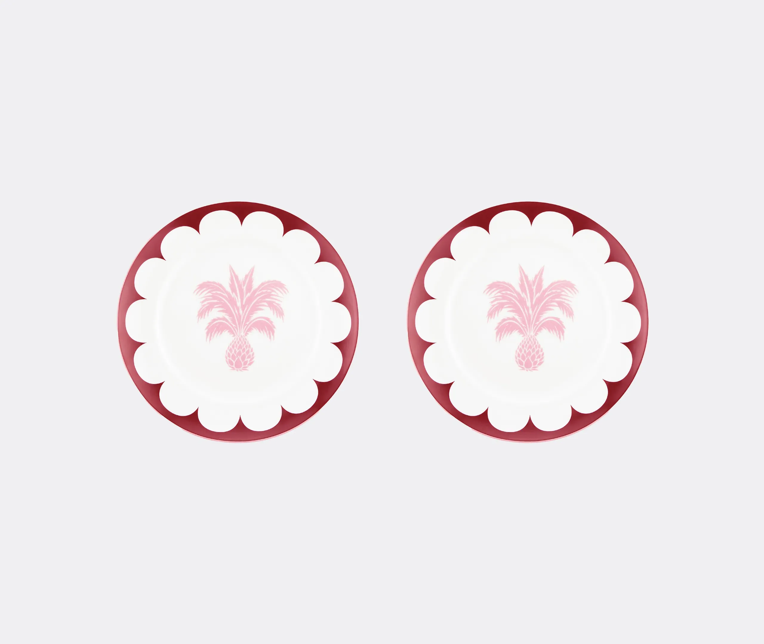 Jaipur Dessert Plate Set of Two - Bordeaux & Pink product