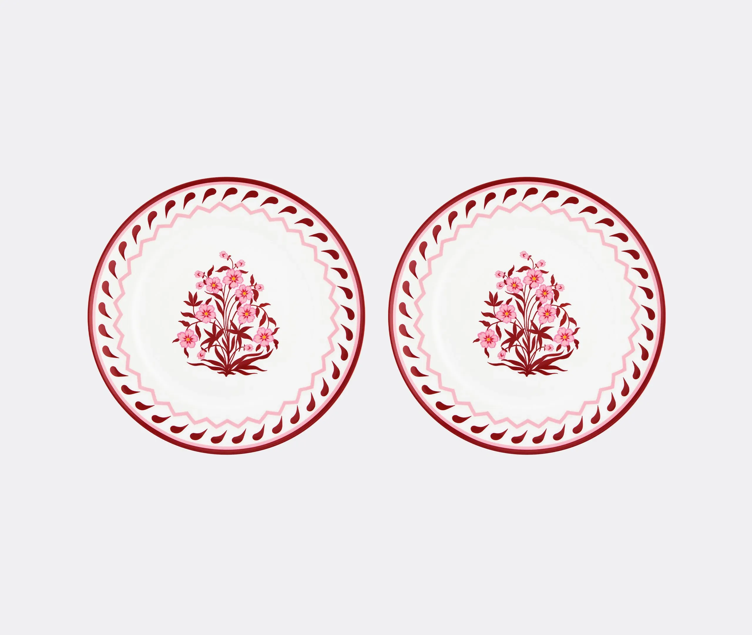 Jaipur Dinner Plate Set of Two - Bordeaux, Pink