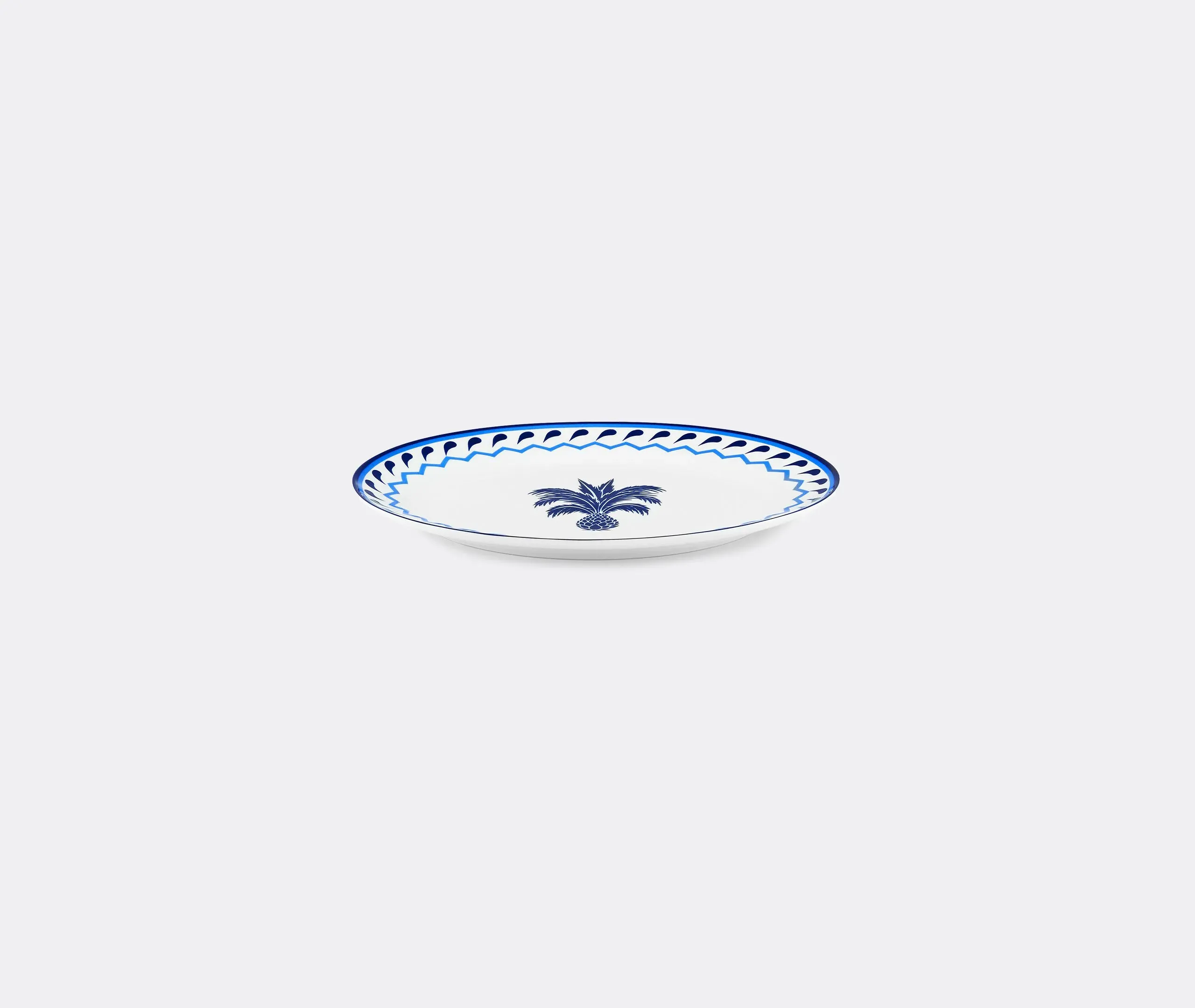 Oval Platter with Pineapple Emblem - Blue