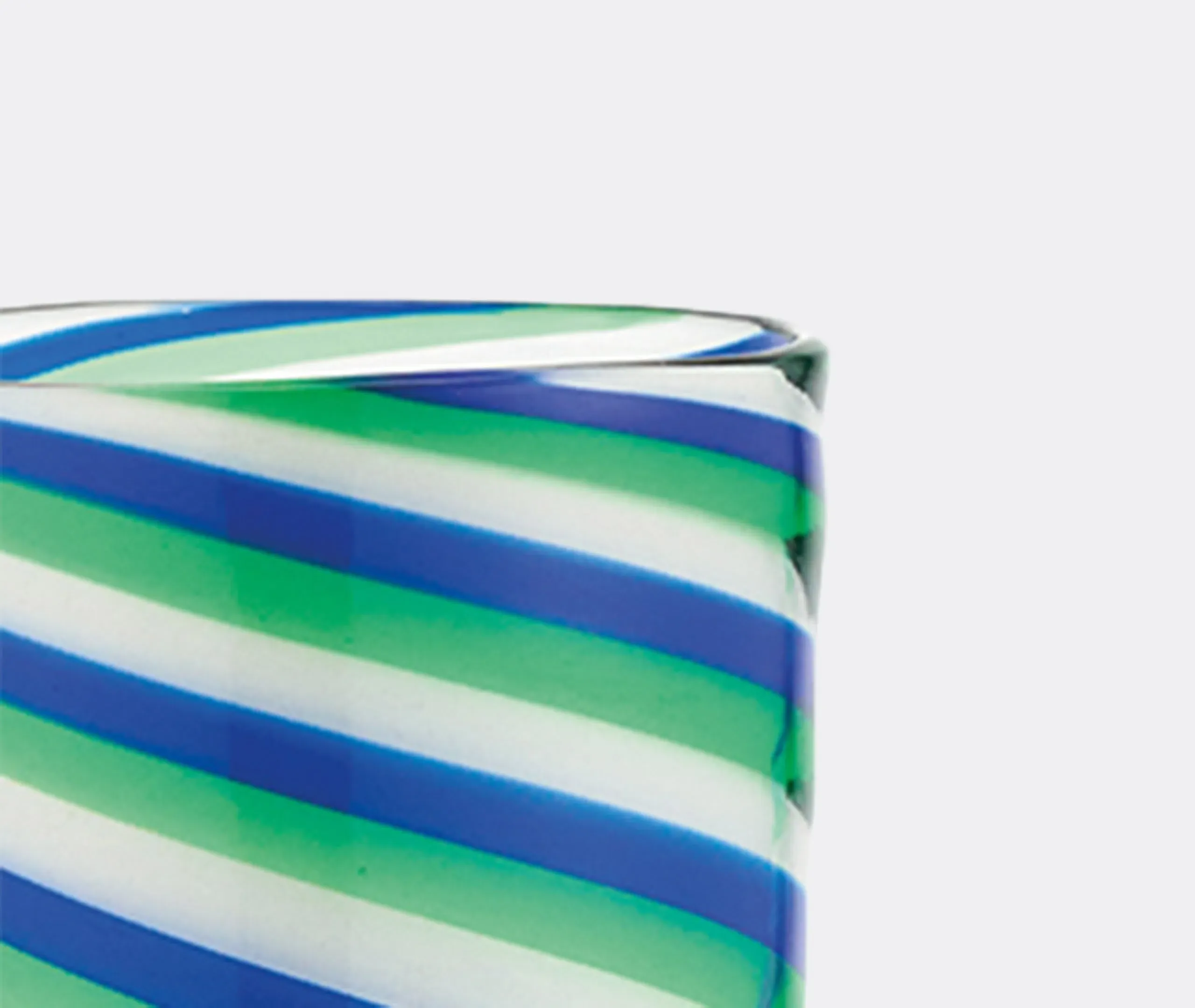 Rainbow Swirl Tumbler Set of Two - Blue Green, Murano Glass