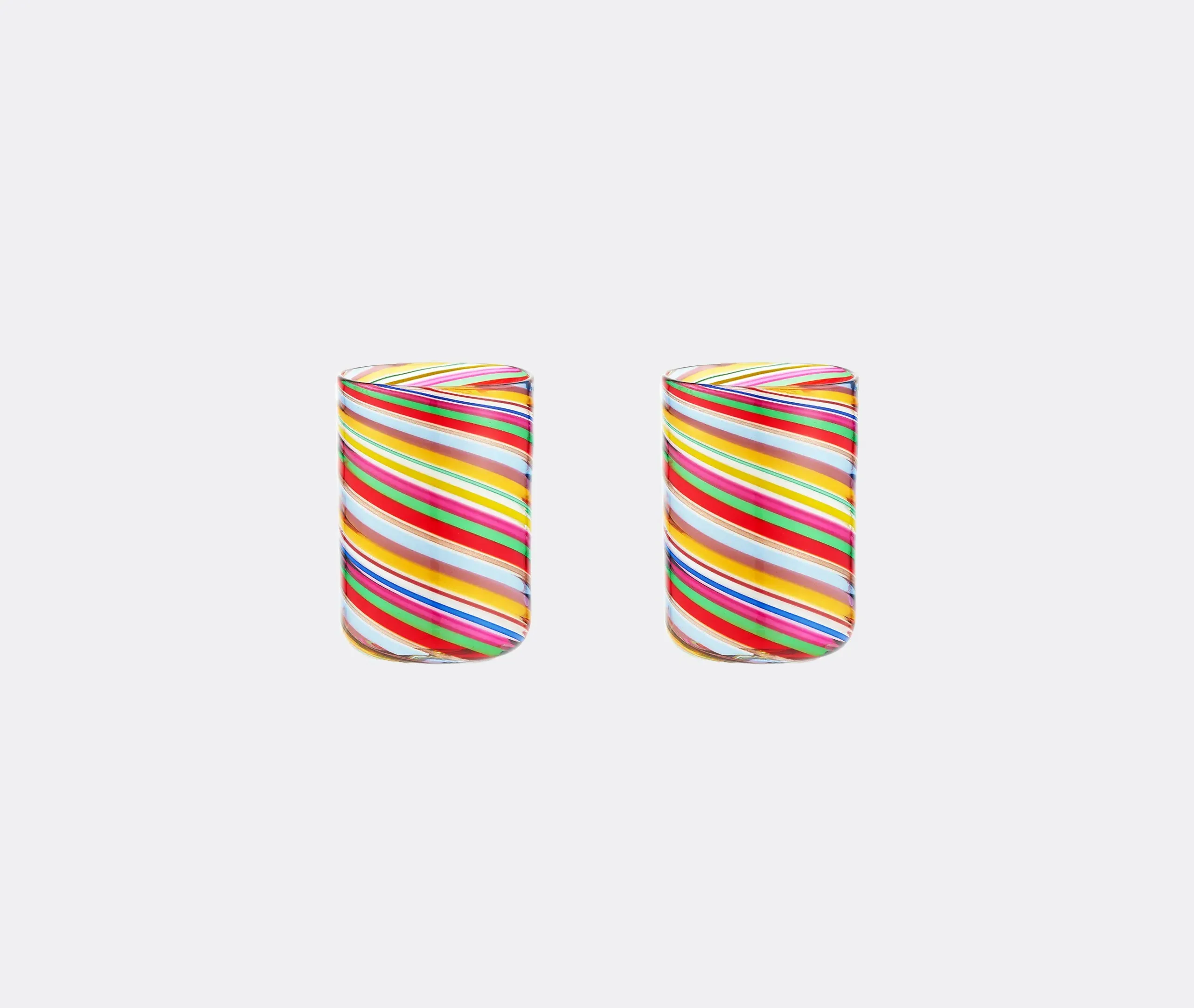 Rainbow Swirl Tumbler Set of Two - Multicolor, Murano Glass