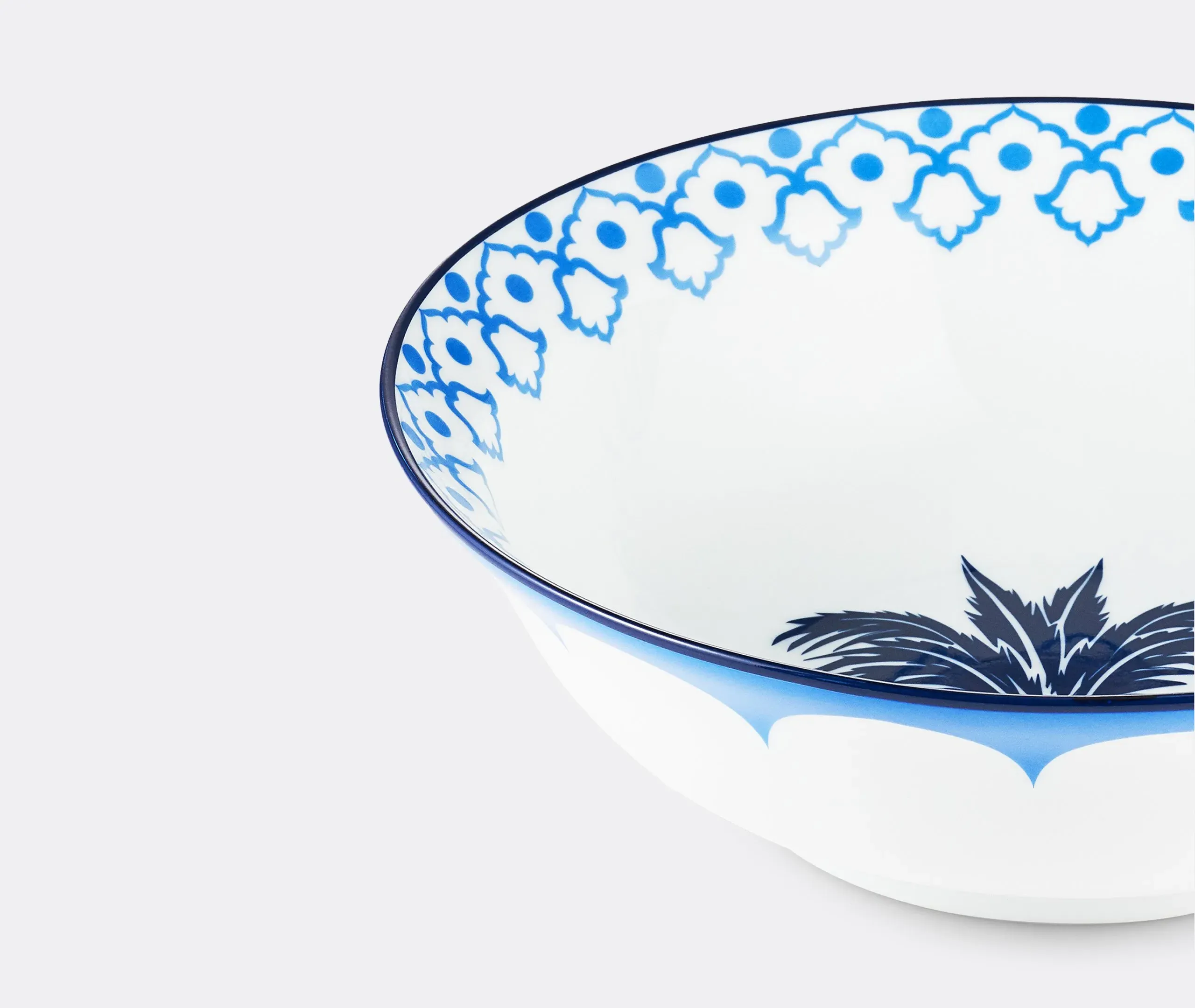 Salad Bowl with Pineapple Emblem - Blue