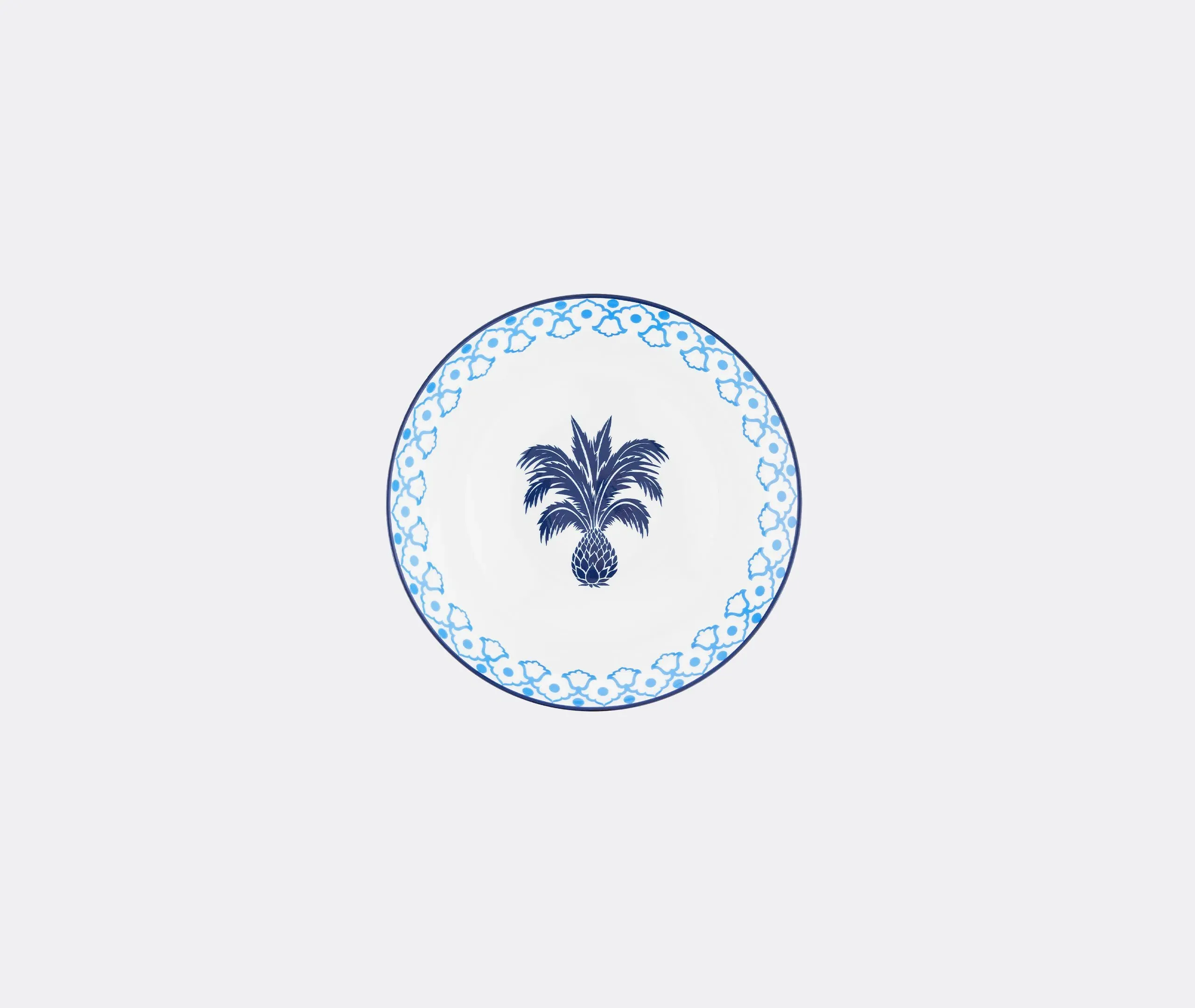 Salad Bowl with Pineapple Emblem - Blue