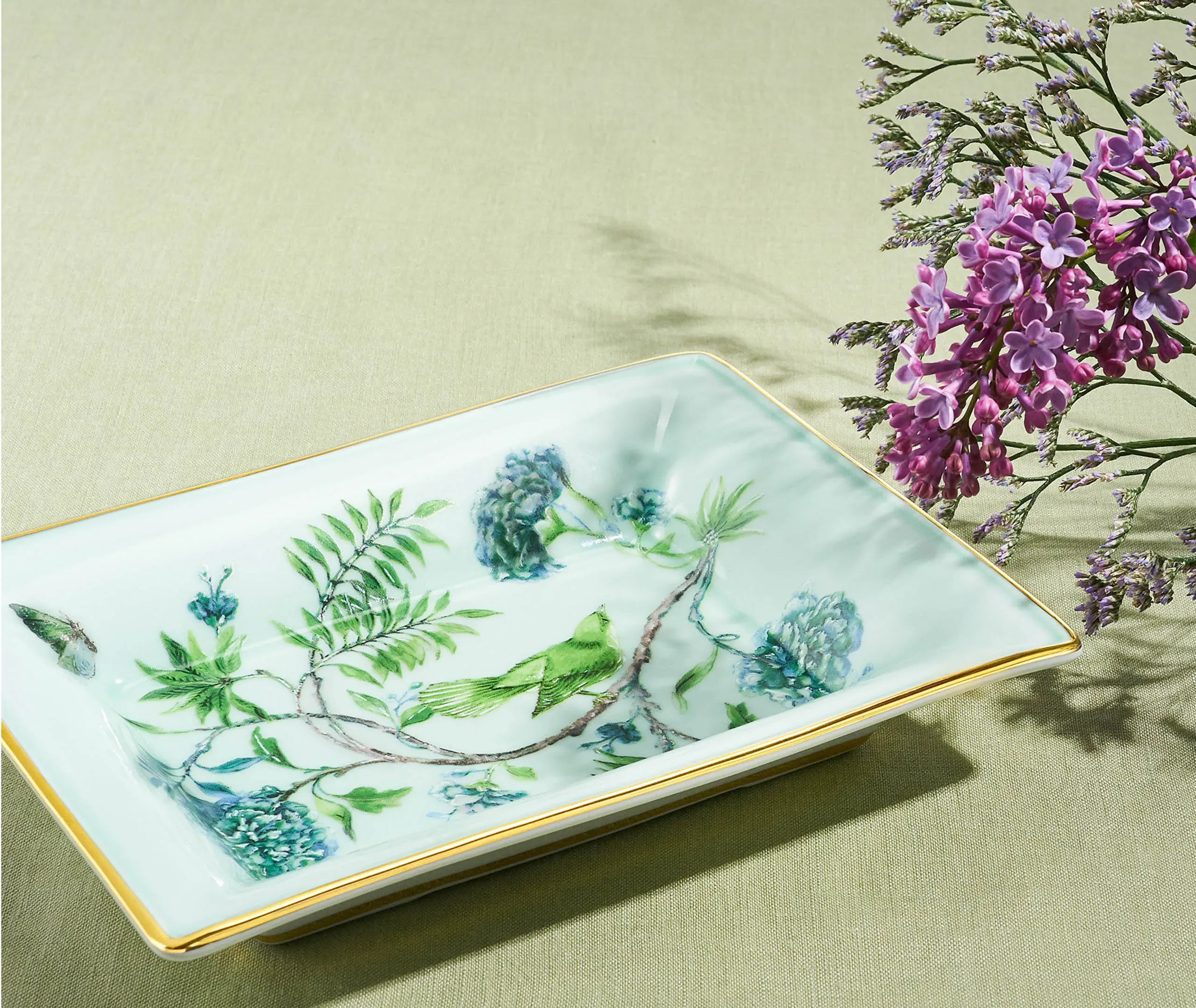 Serving Tray - Green, Porcelain