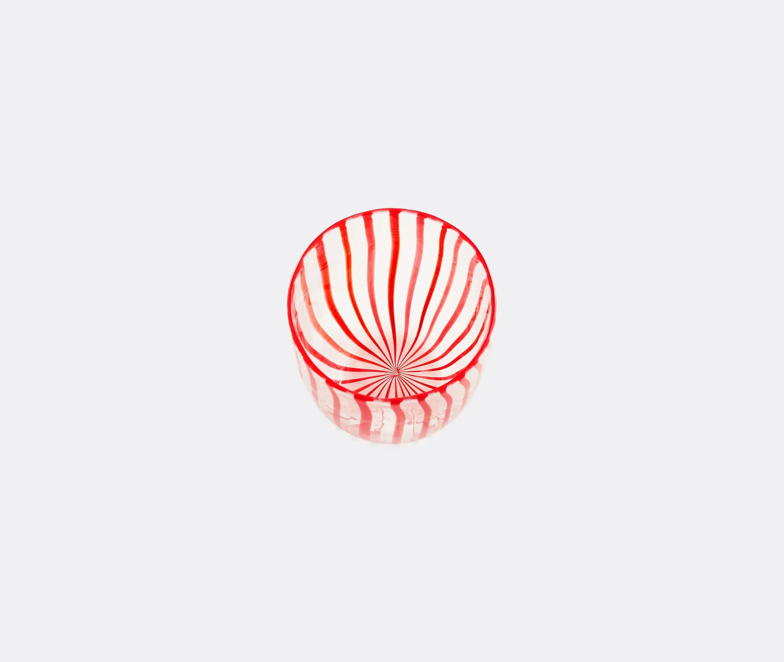 Set of 2 Striped Tumblers - Red, Glass