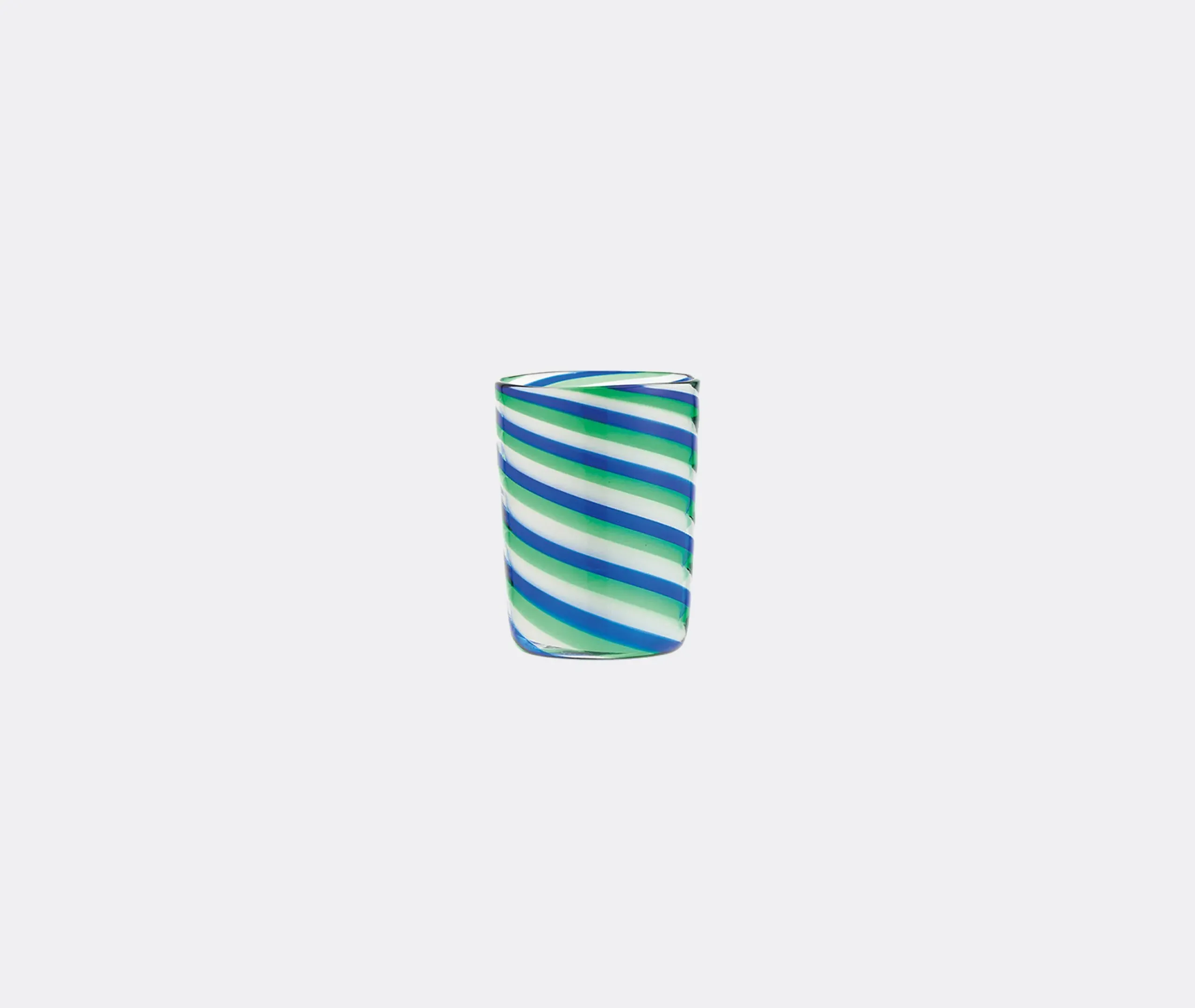 Set of 2 Tumblers with Swirl Design - Blue, Glass