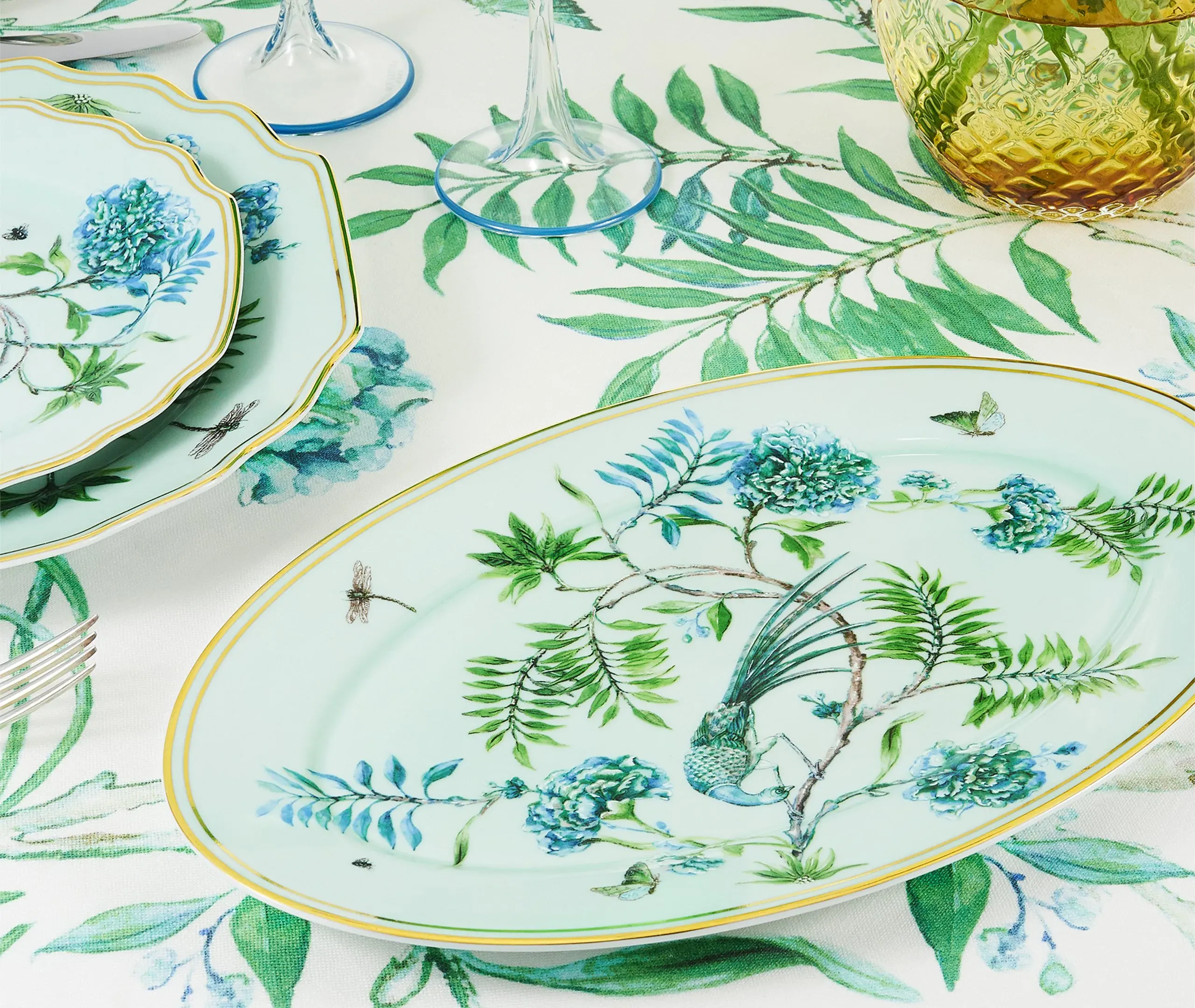 Small Tablecloth - Green, Linen