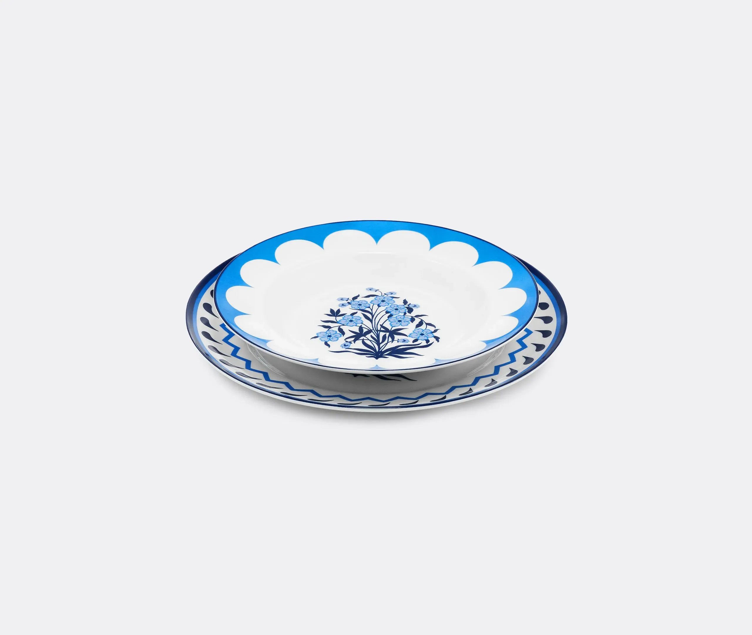 Soup Plate Set of 2 - Blue, Ceramic