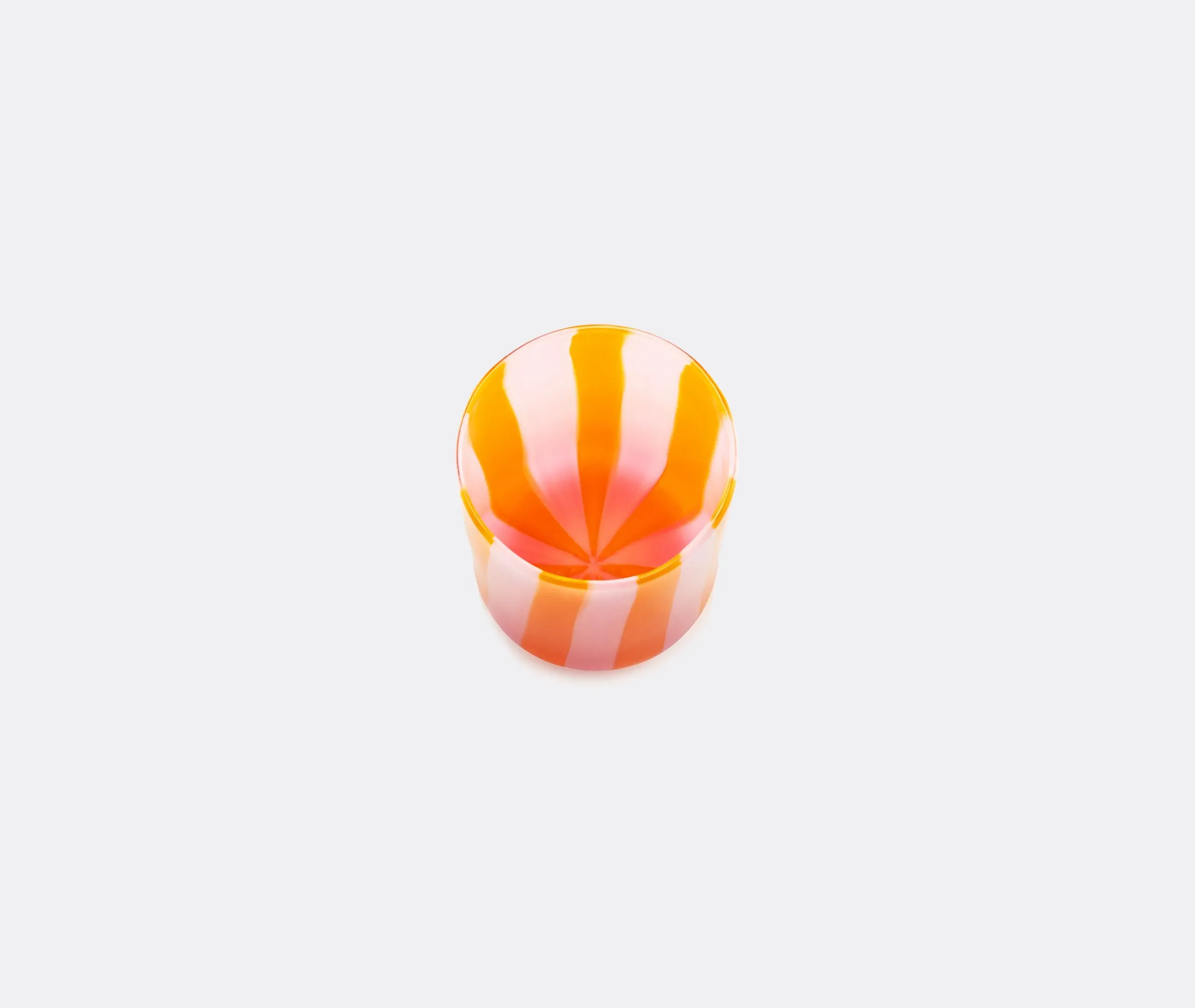 Striped Tumbler Set of 2 - Orange Pink, Glass