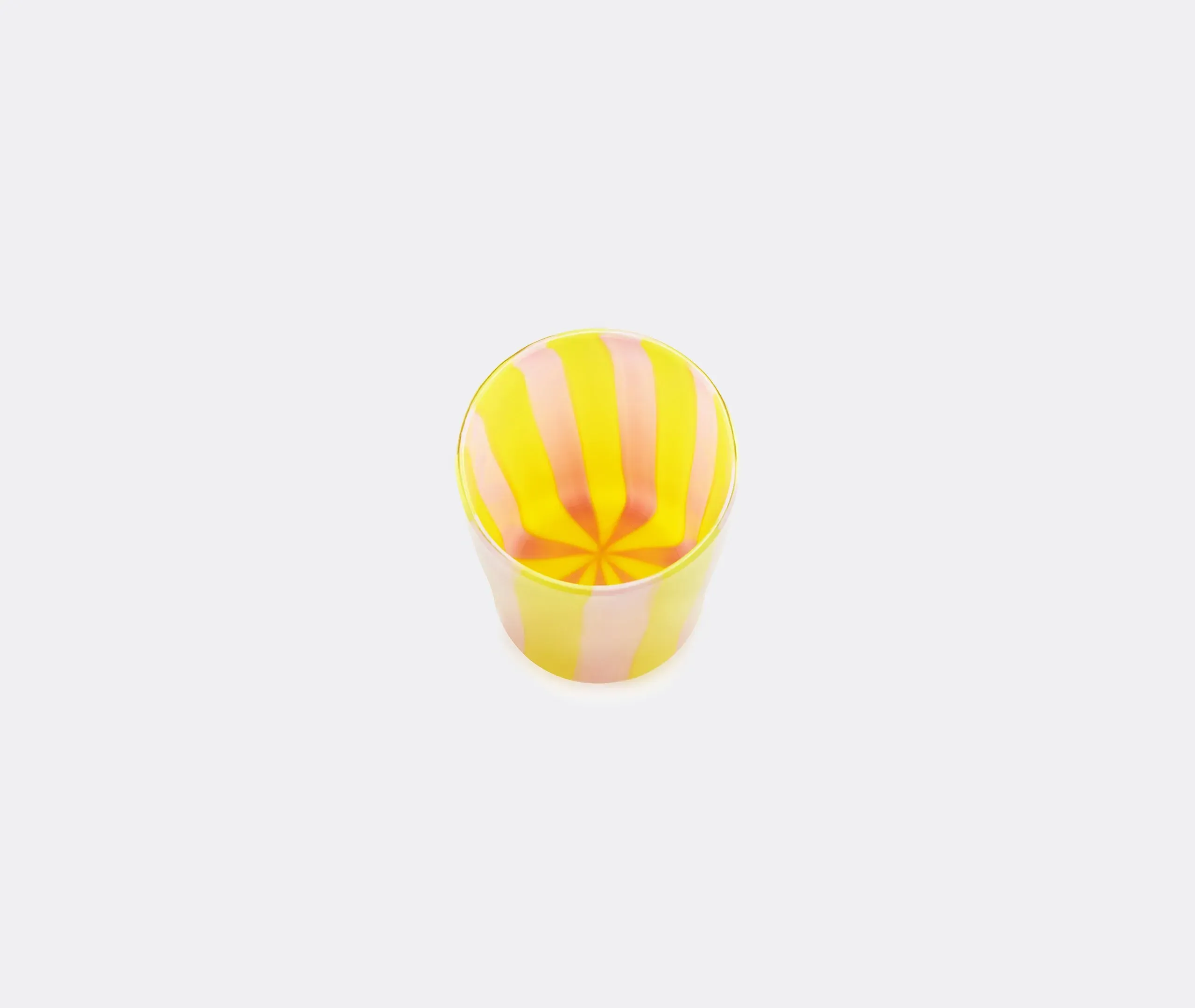 Striped Tumbler Set of 2 - Yellow Pink, Glass