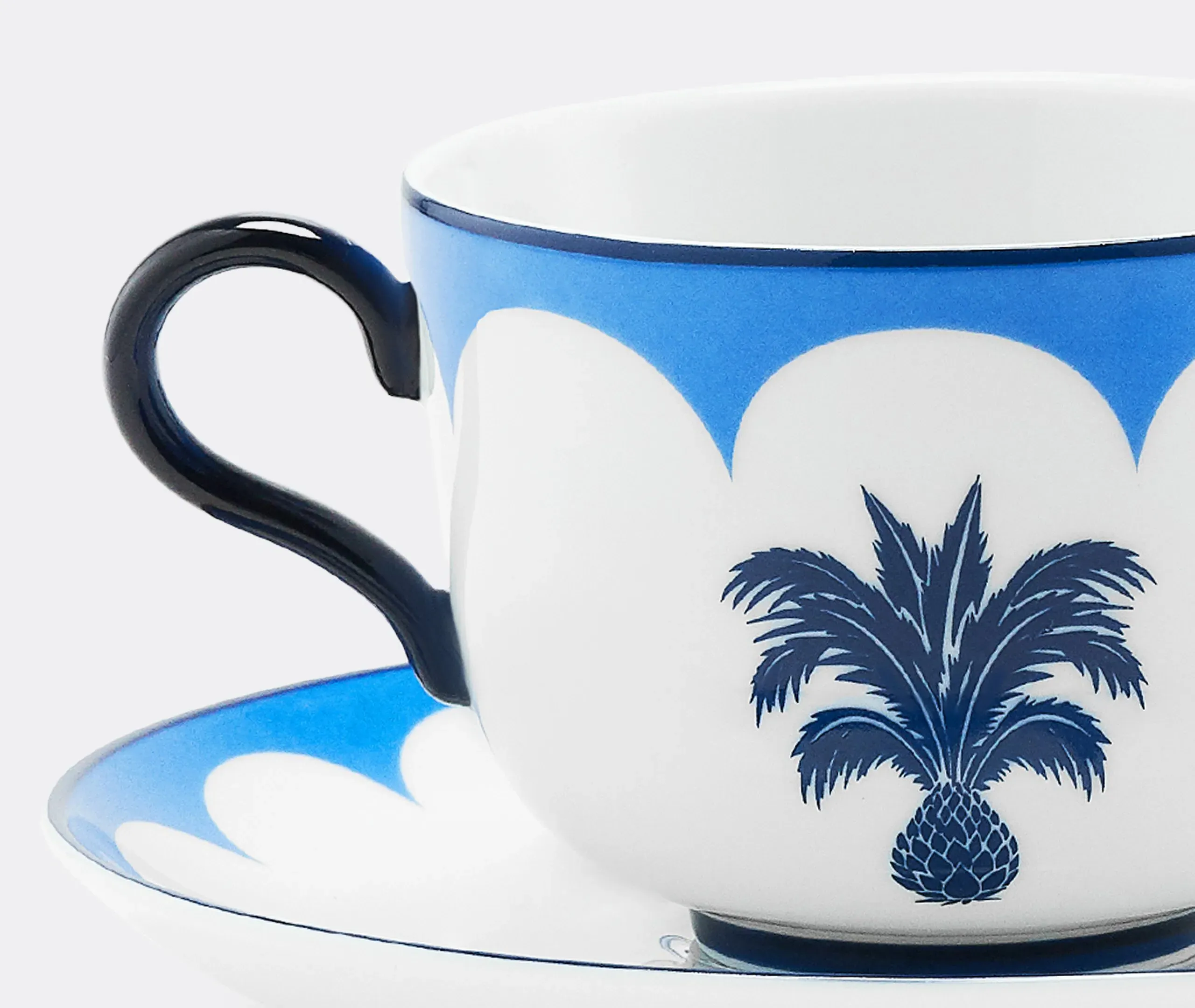 Teacup and Saucer Set of 2 - Blue, Porcelain