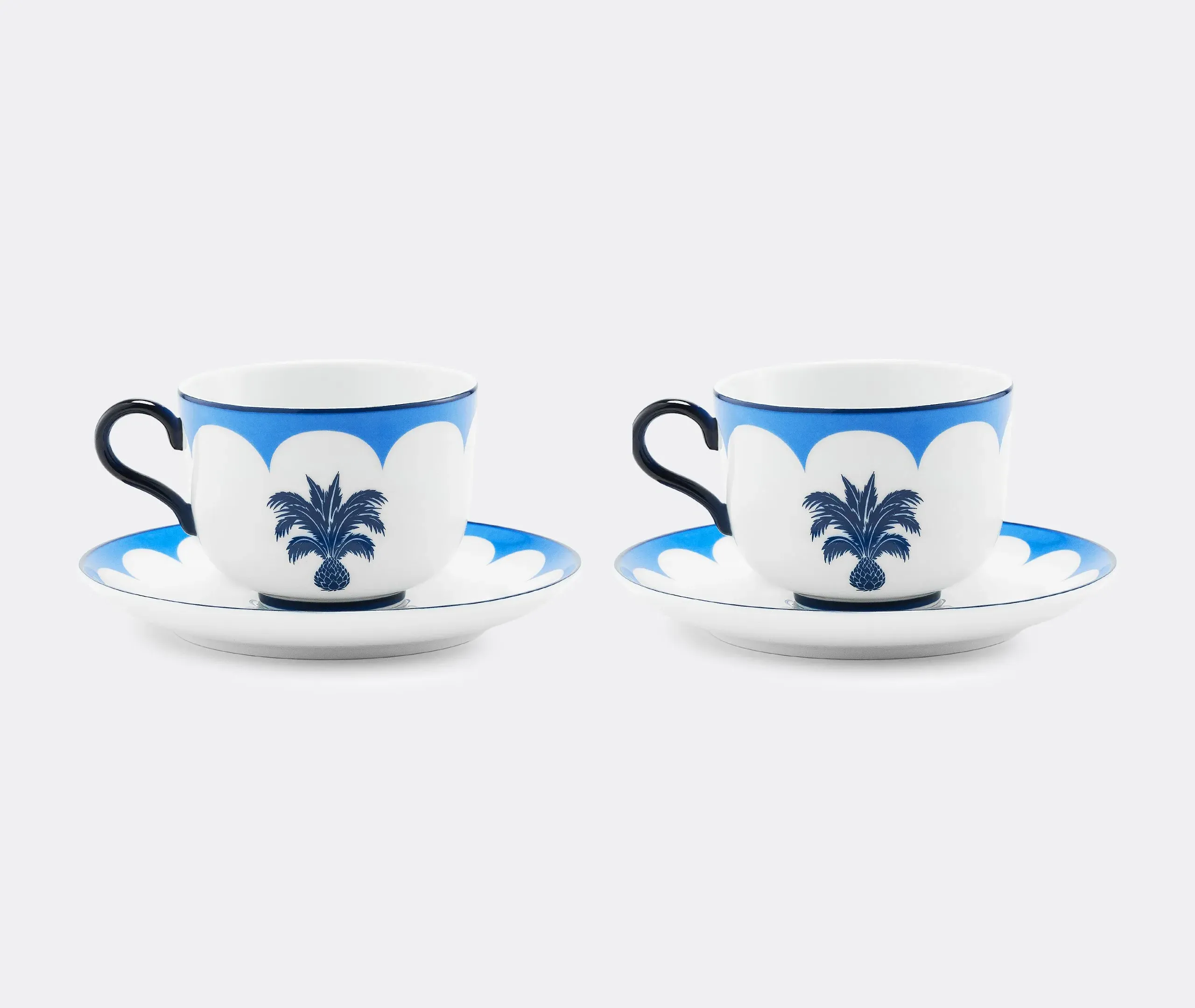 Teacup and Saucer Set of 2 - Blue, Porcelain image