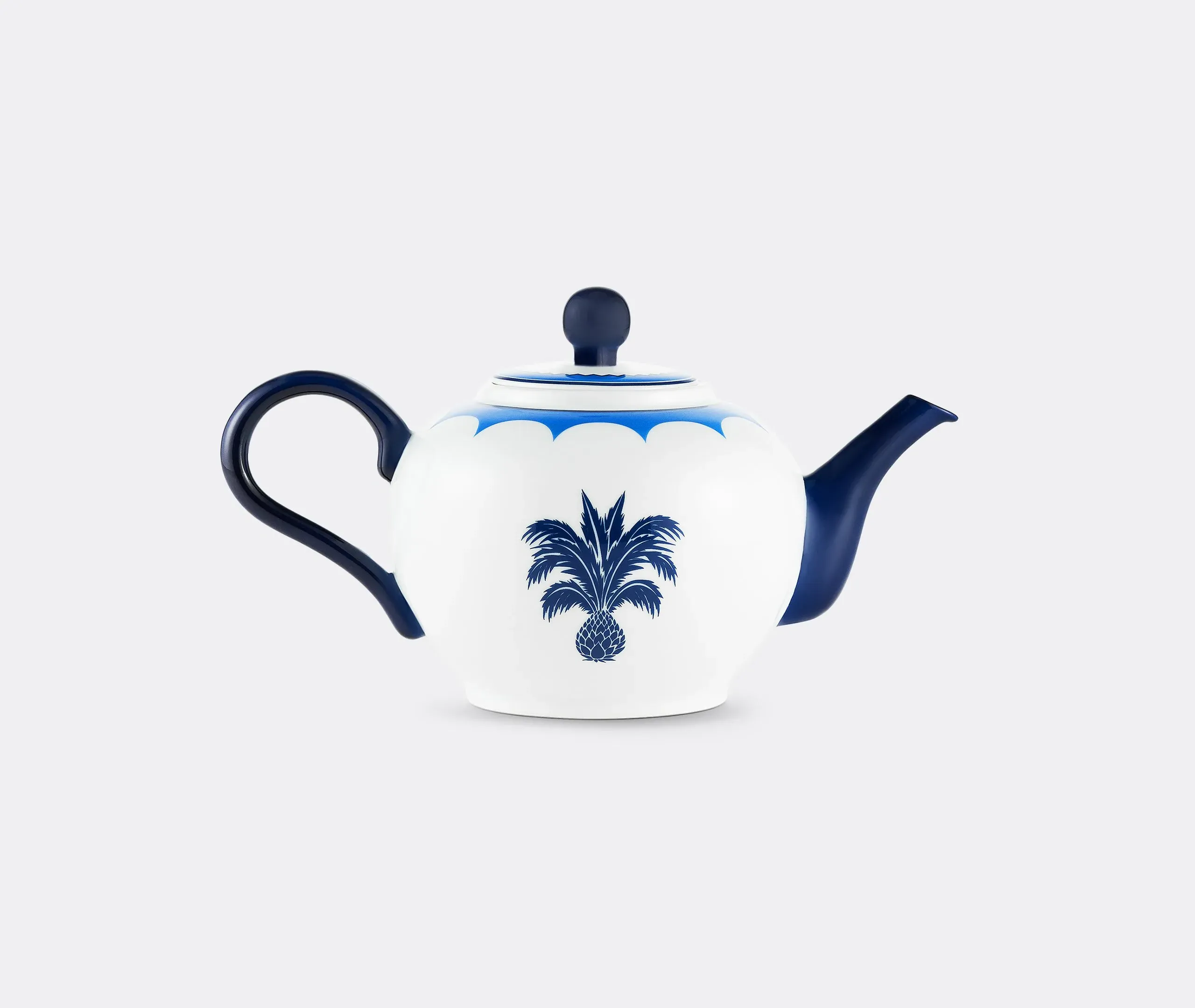 Teapot with Pineapple Design - Blue, Porcelain