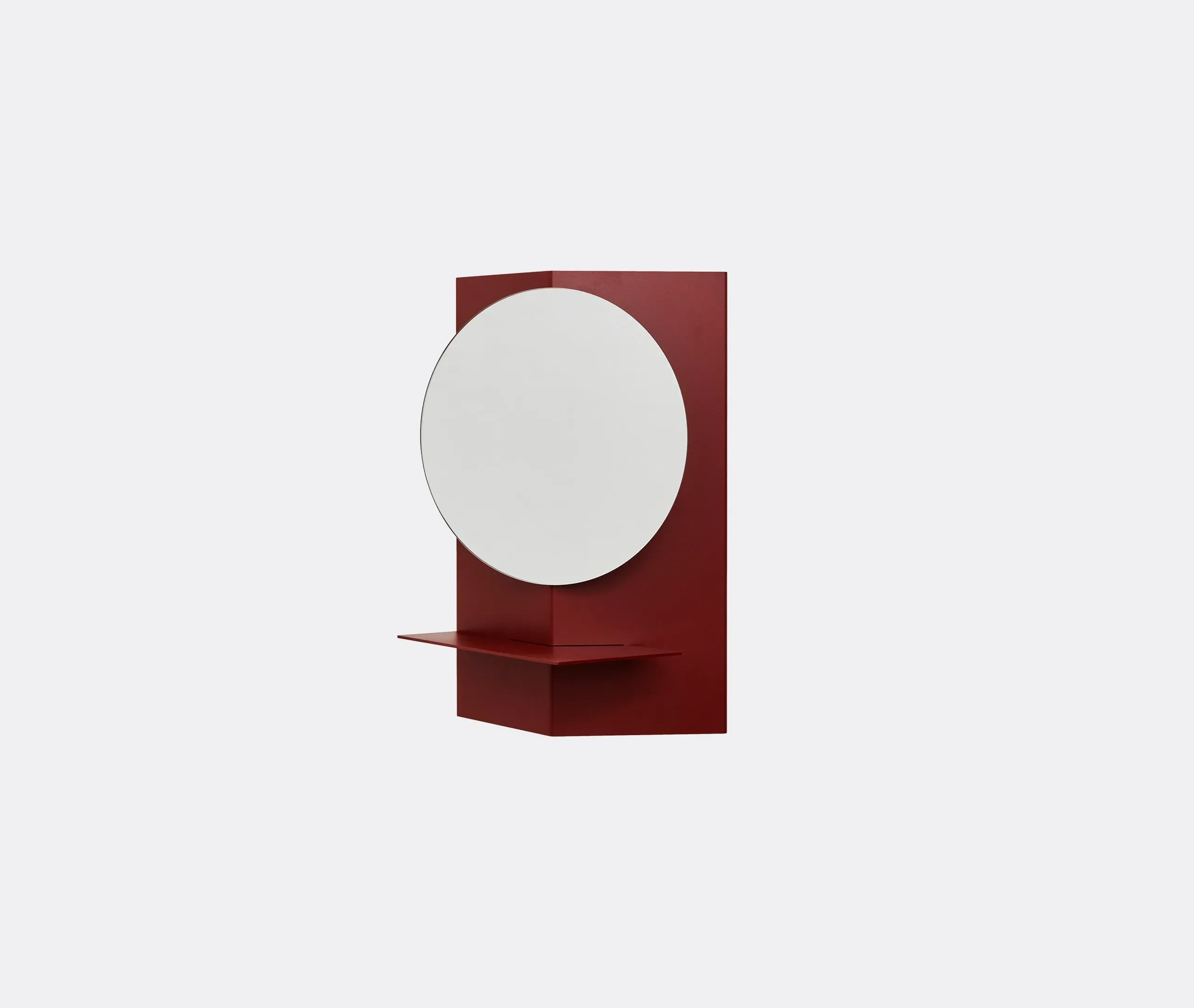 Folded Wall Mirror with Tray - Red, Aluminum image