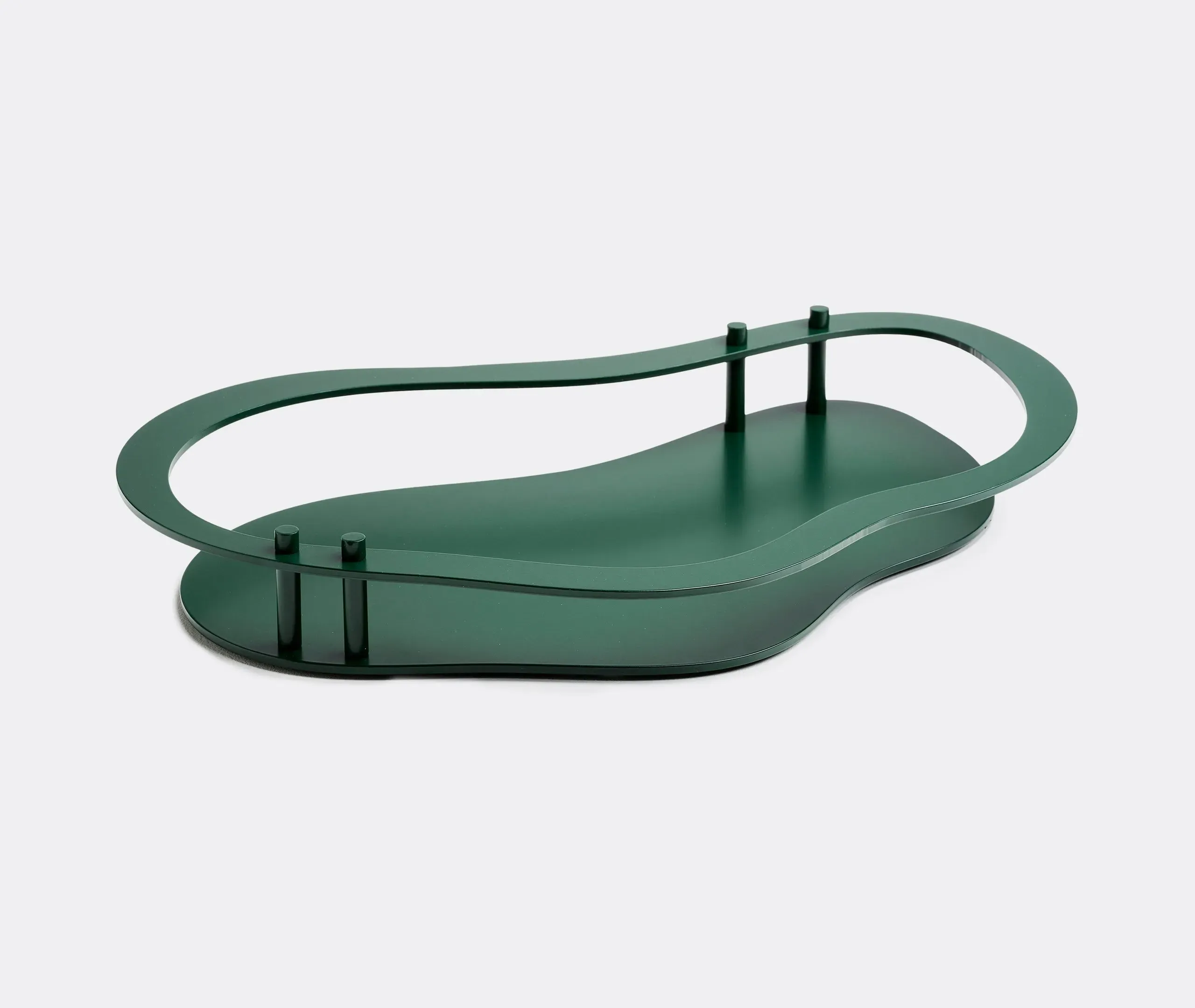 Serving Tray with Handle - Green, Aluminum