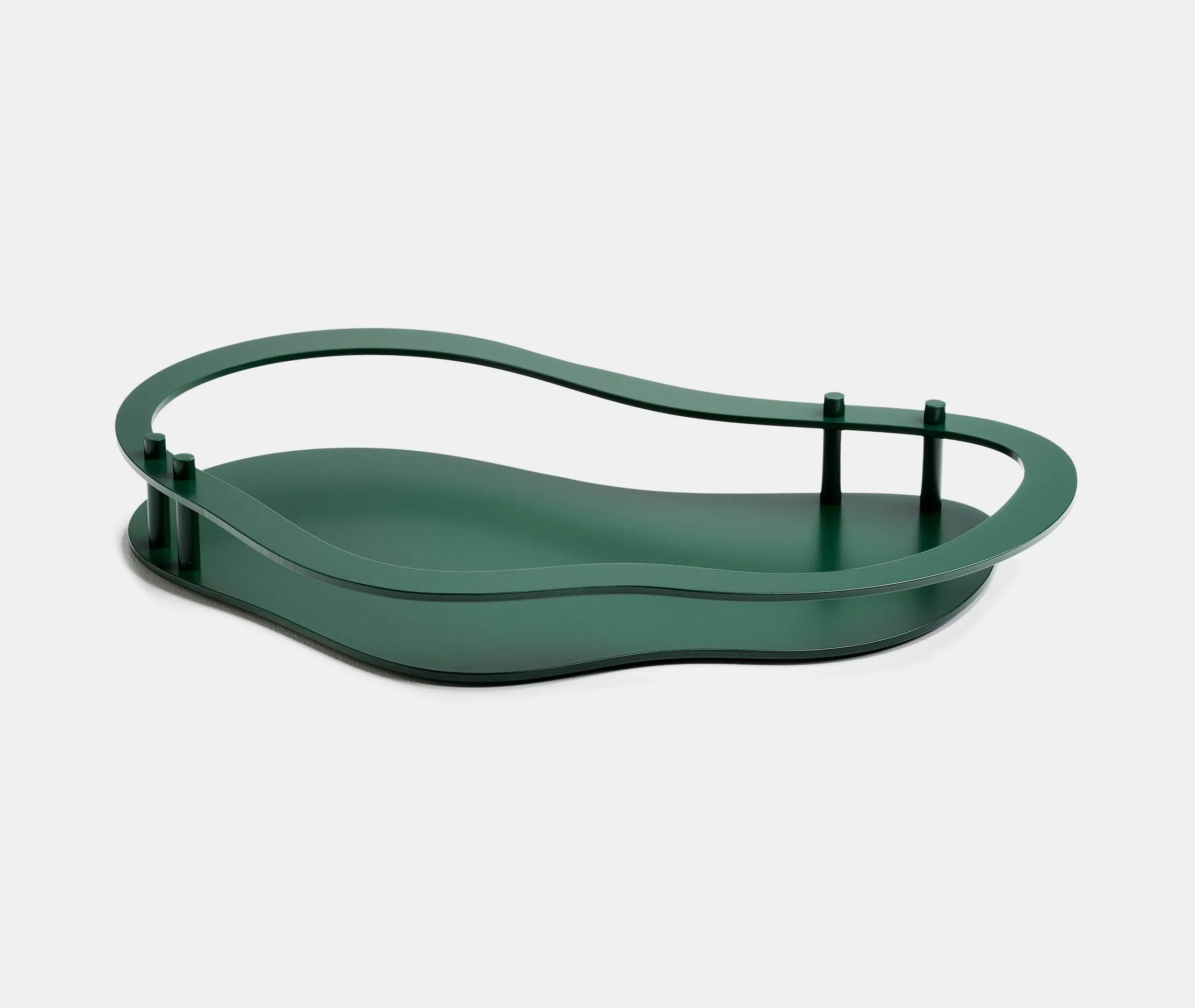 Serving Tray with Handle - Green, Aluminum