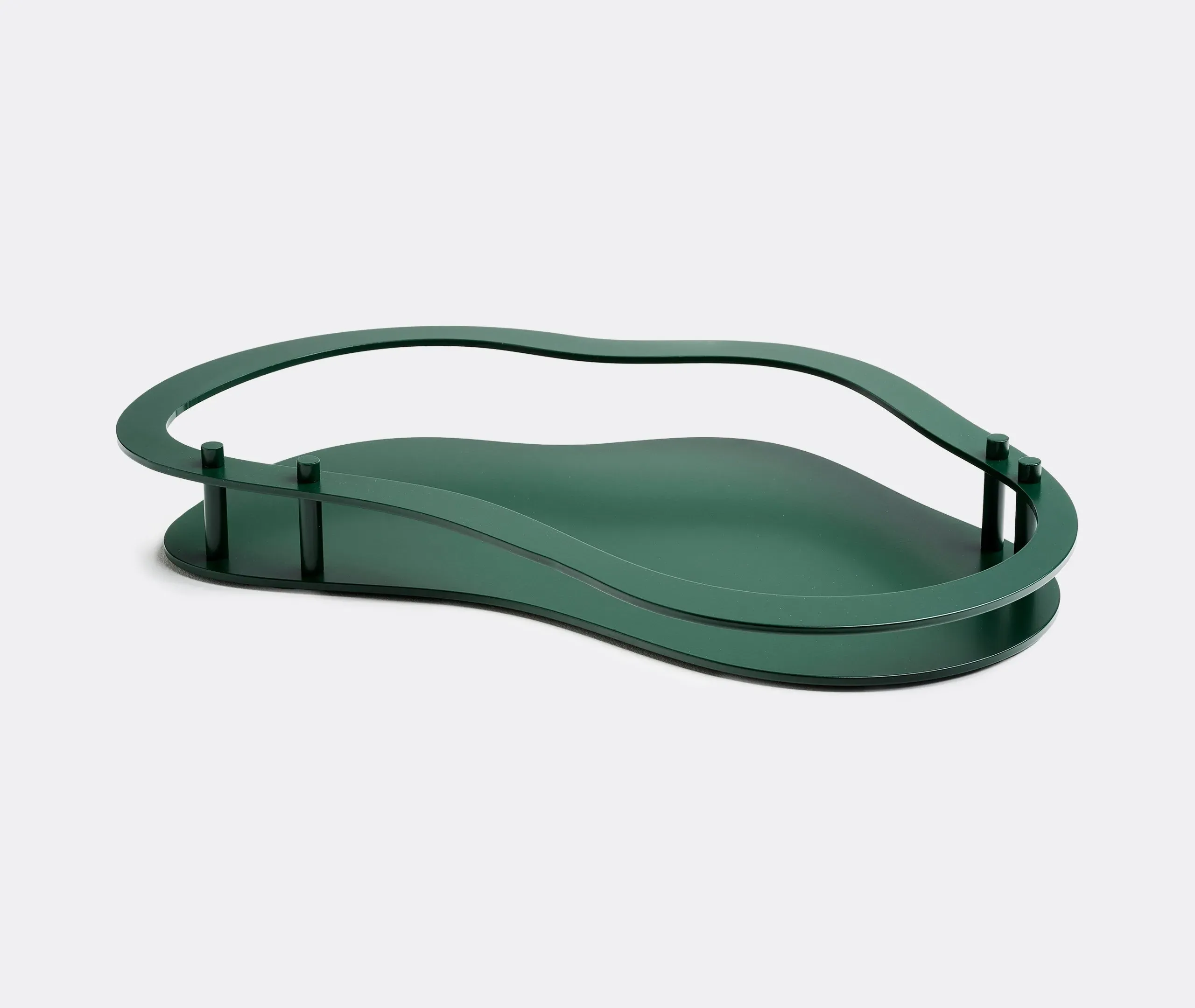 Serving Tray with Handle - Green, Aluminum