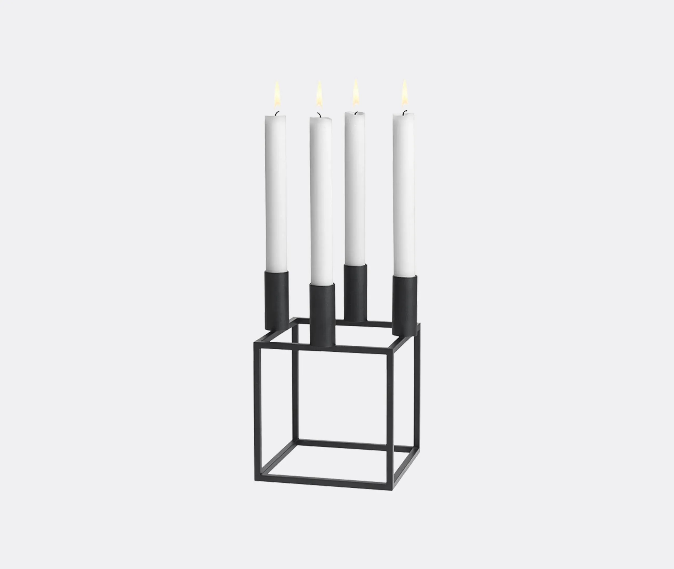 4-Piece Candleholder Set - Black, Metal
