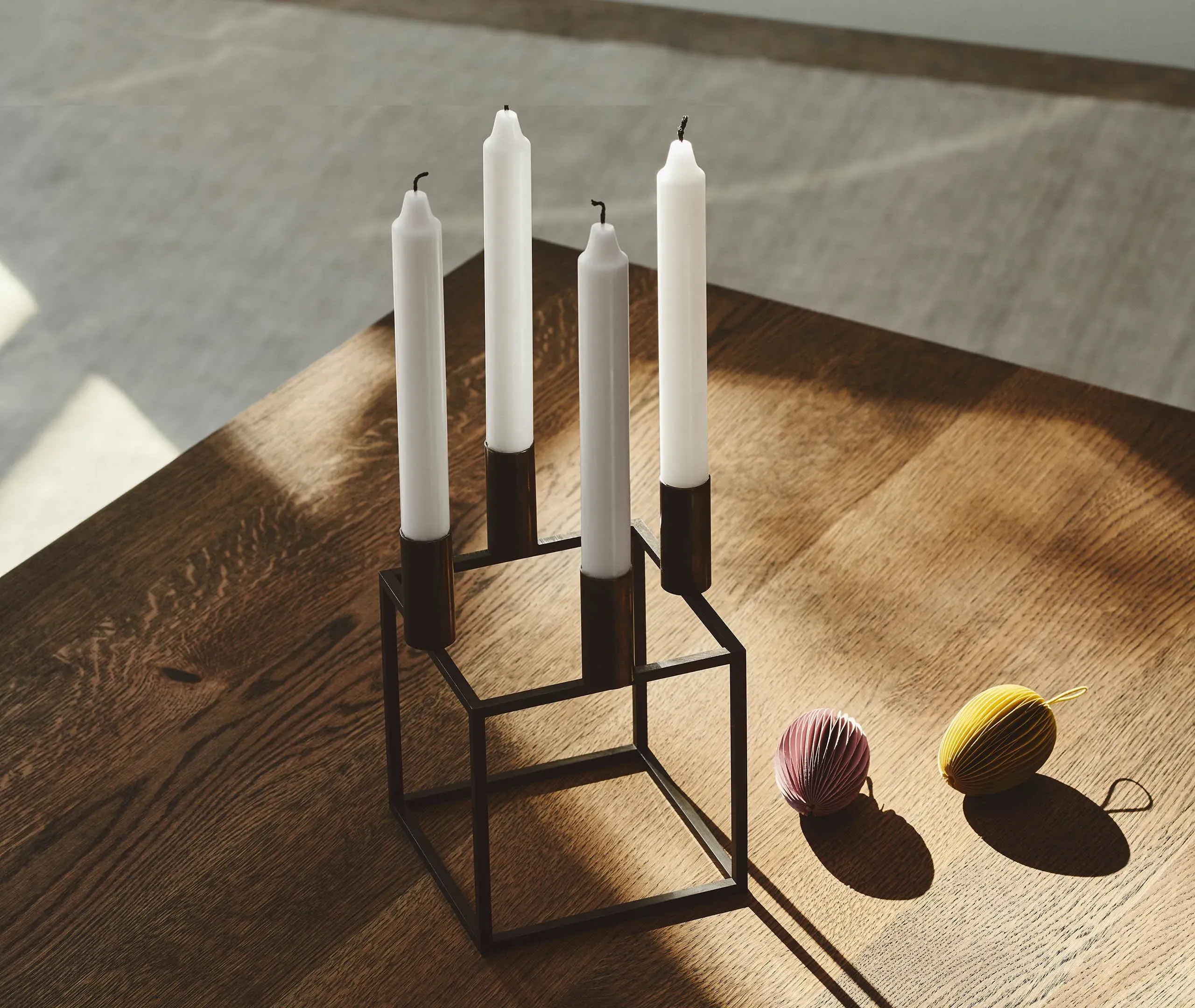 4-Piece Candleholder Set - Black, Metal