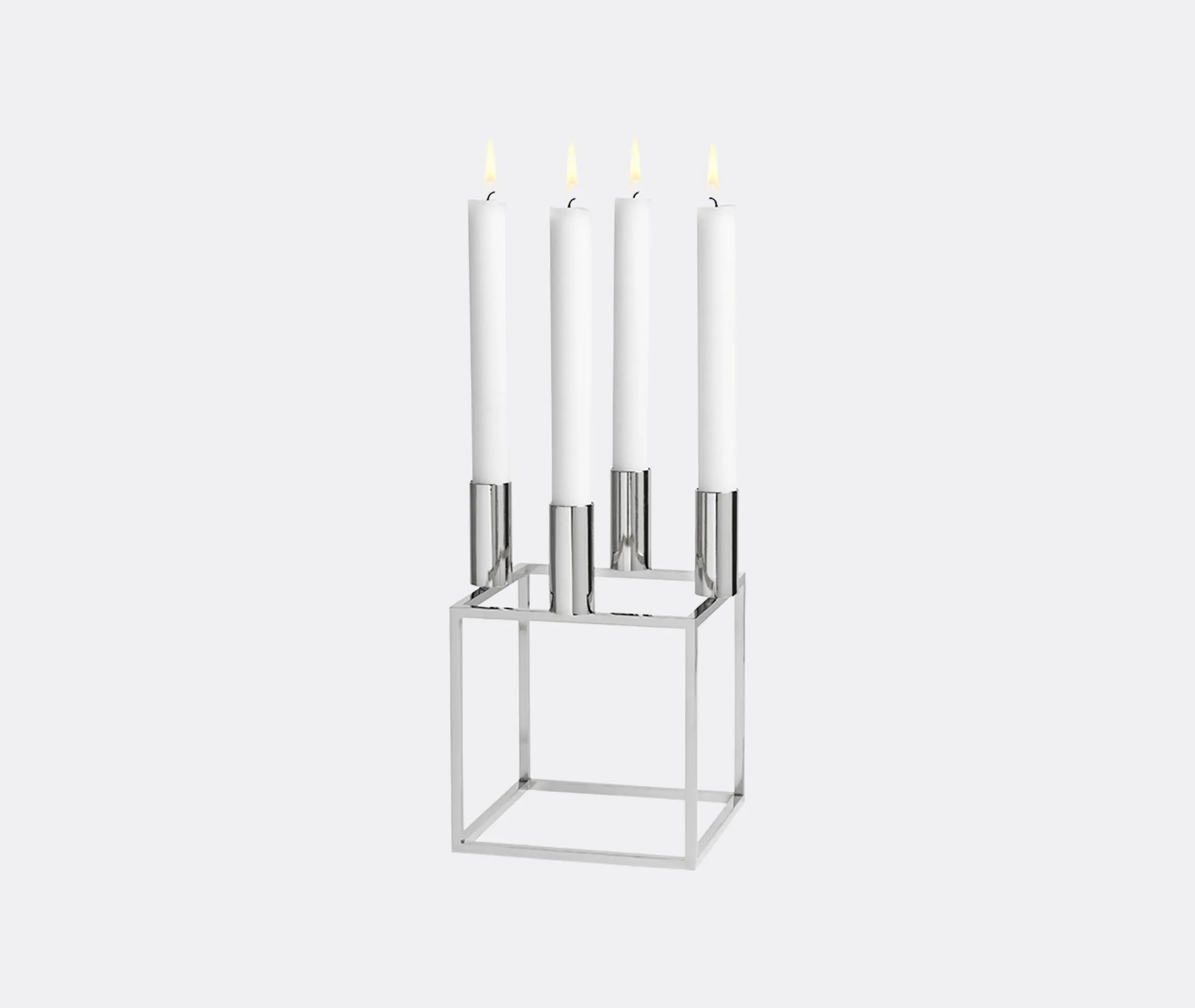 4-Piece Candleholder Set - Nickel, Metal