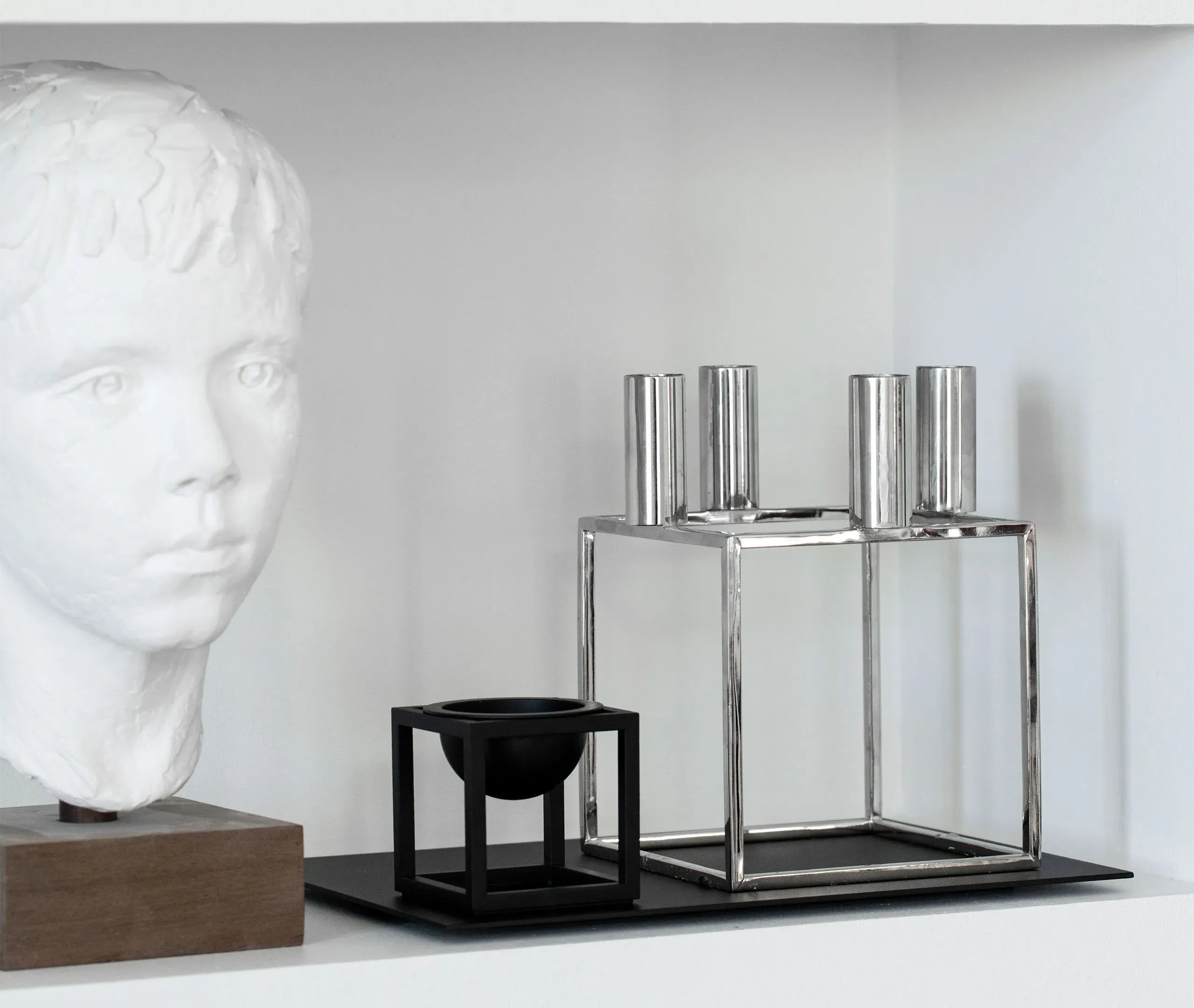 4-Piece Candleholder Set - Nickel, Metal