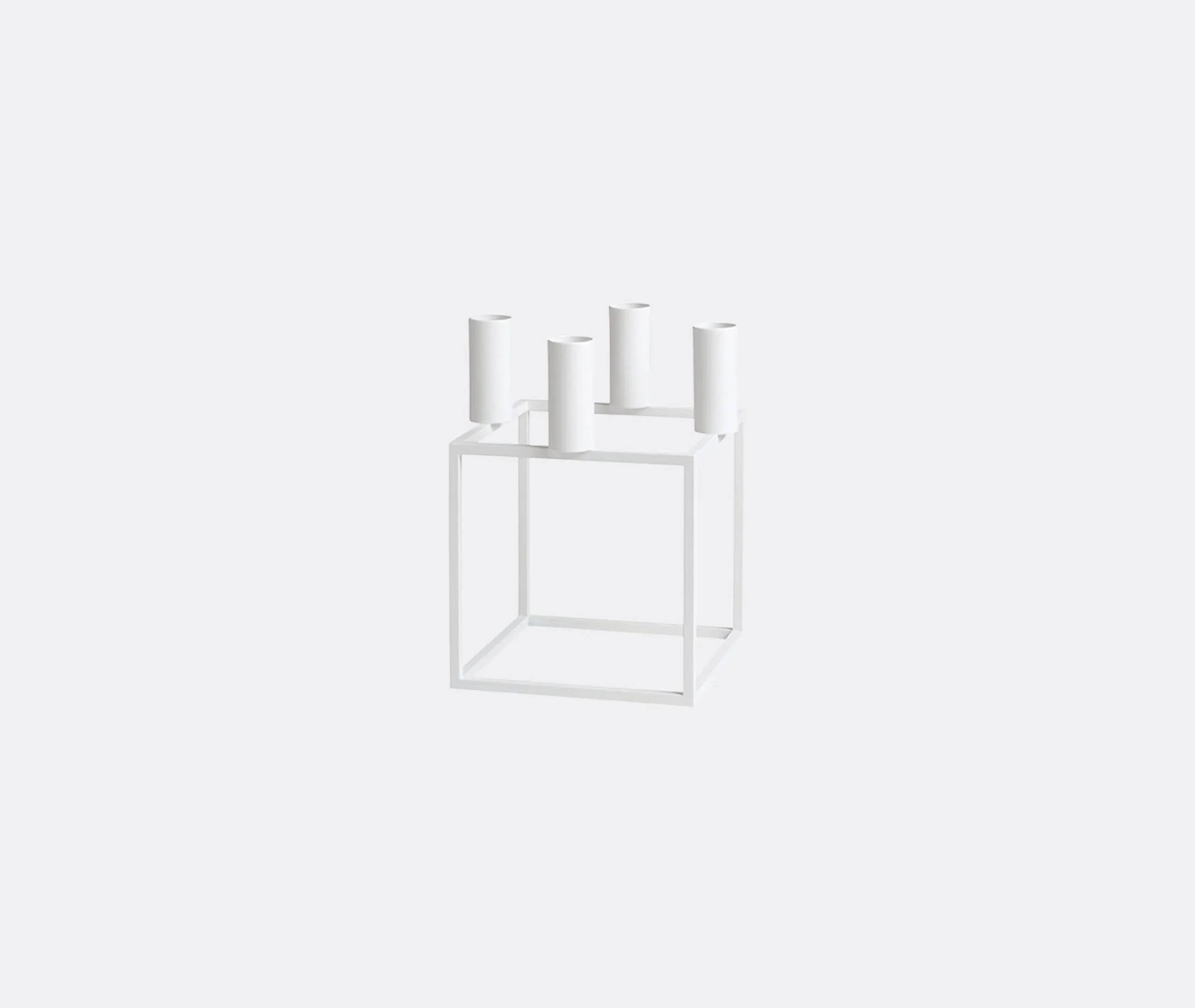 4-Piece Candleholder Set - White, Metal