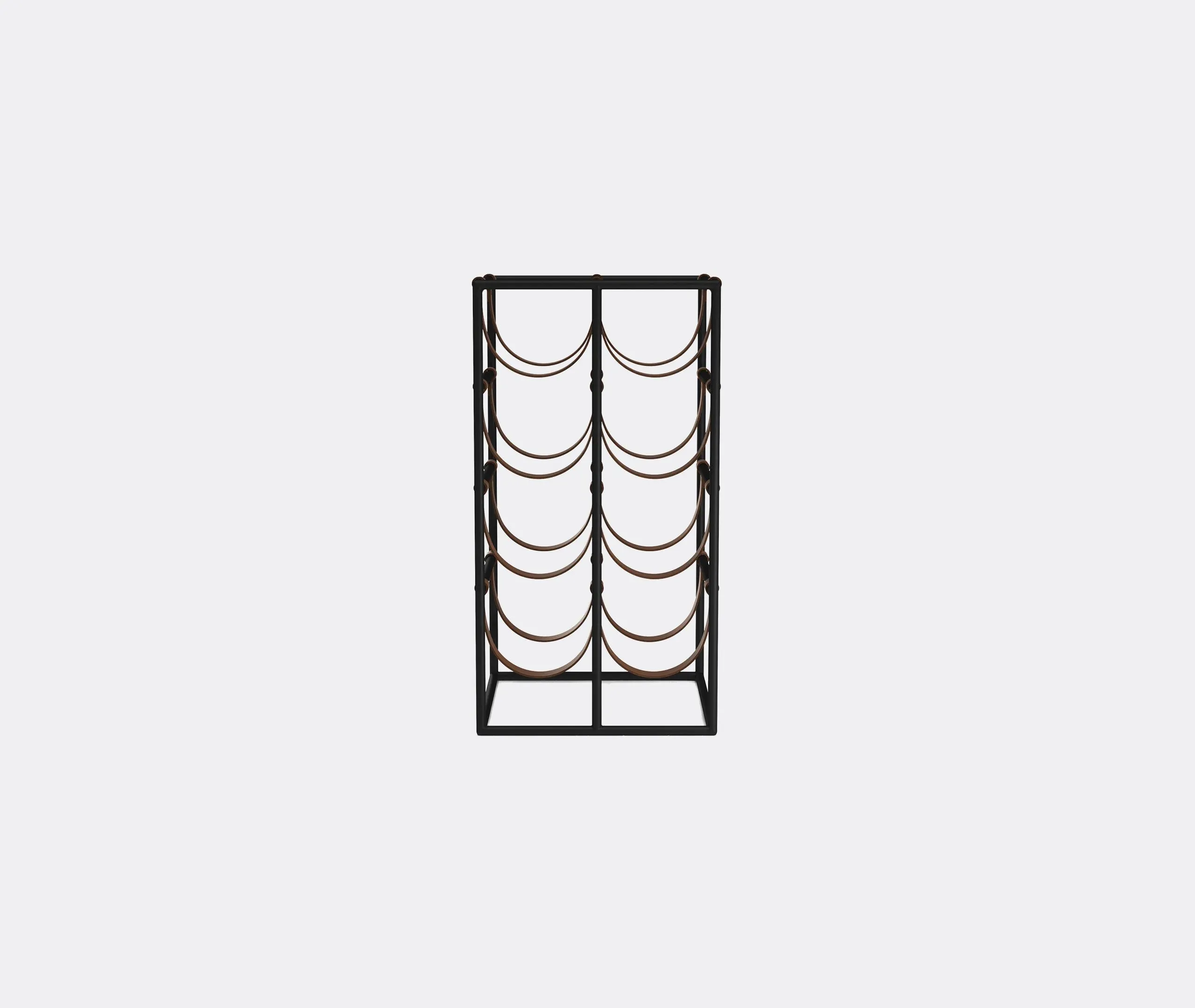 8-Bottle Wine Rack - Black, Steel & Leather image