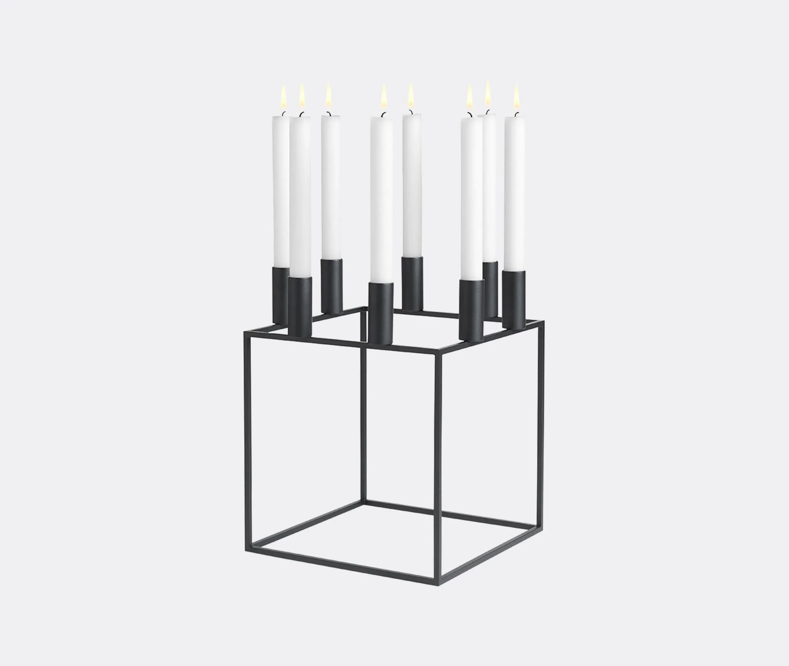 8-Piece Candleholder Set - Black, Metal