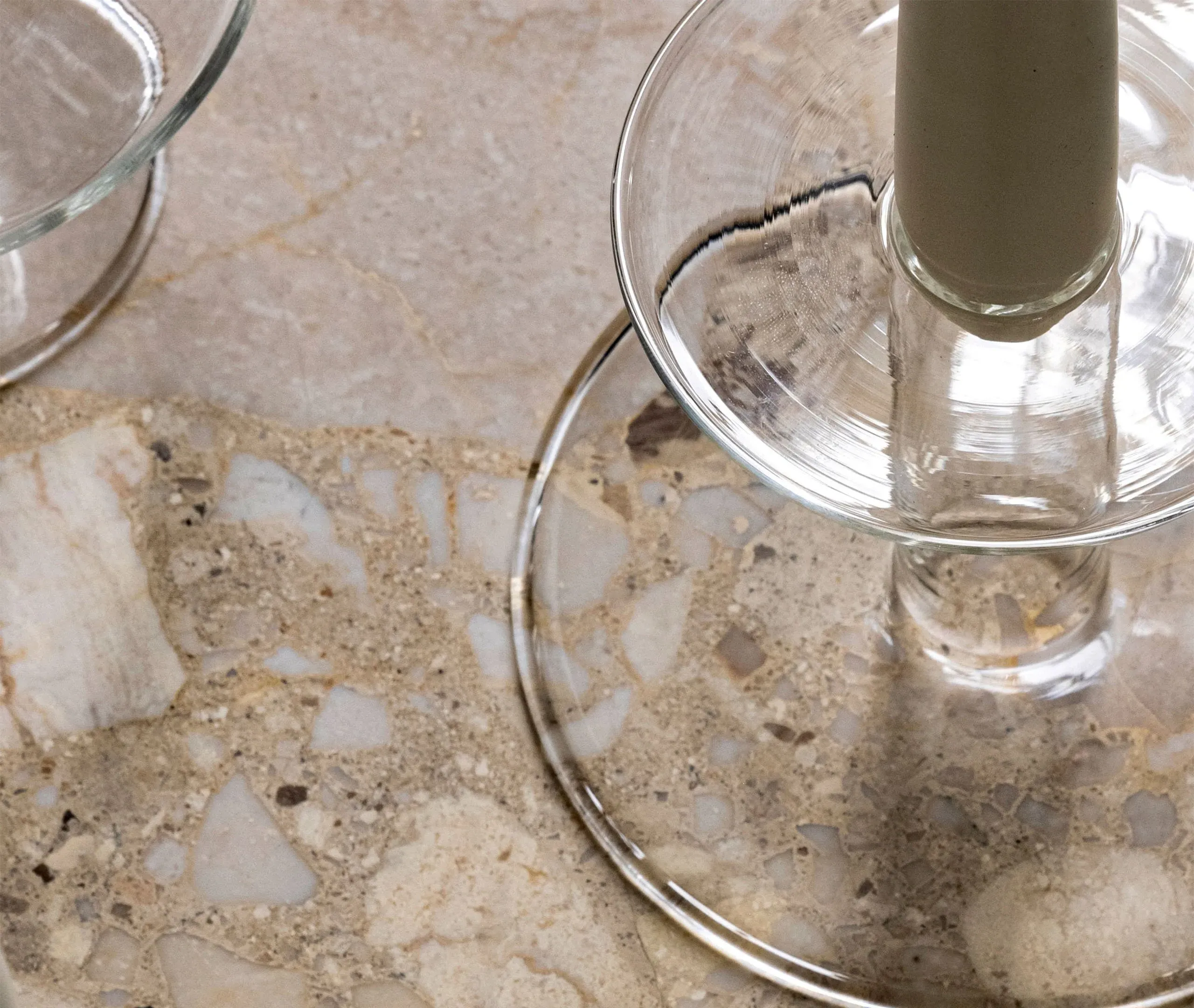 Abacus Tall Candle Holder - Clear