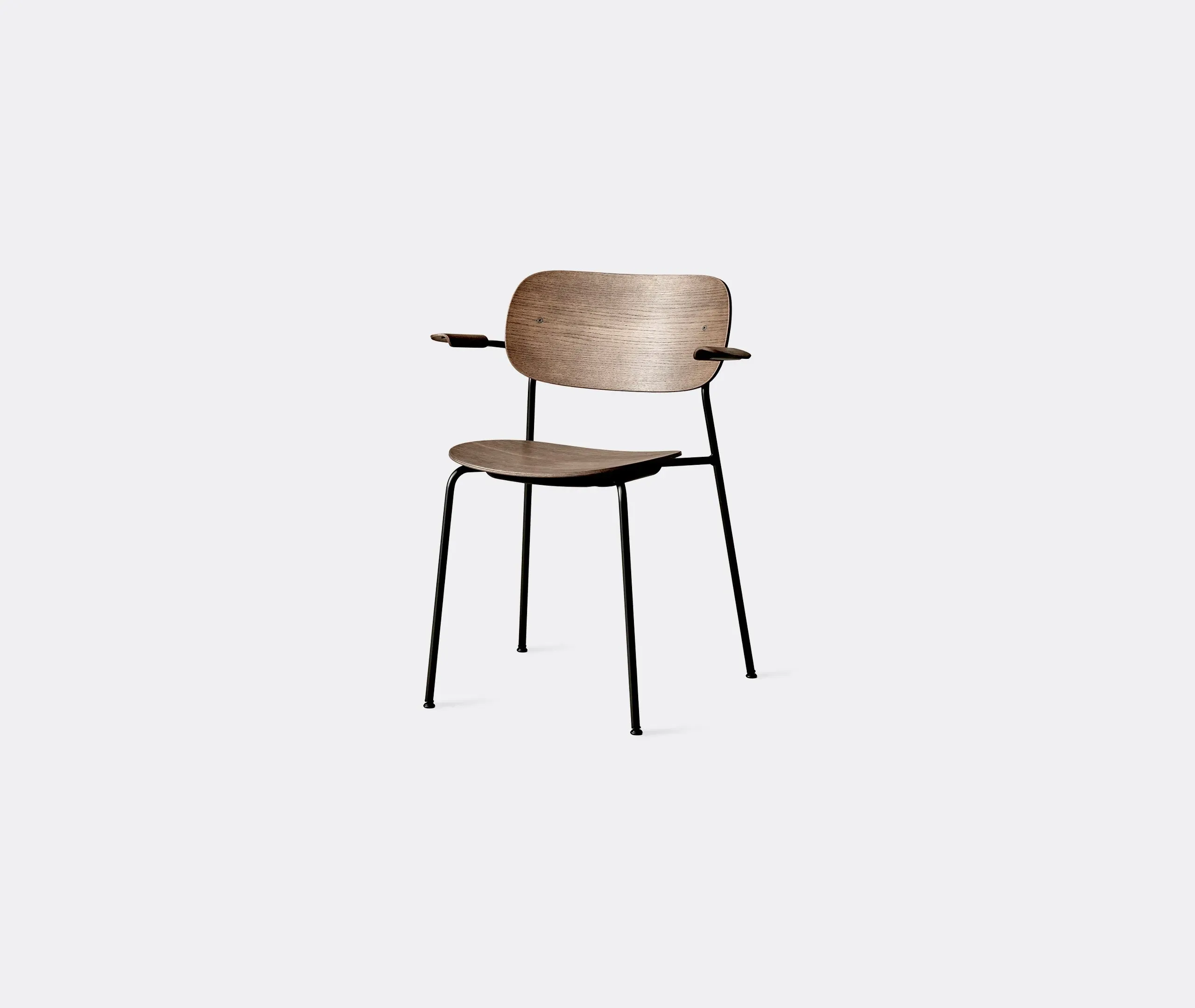 Armchair with Steel Base - Brown, Oak
