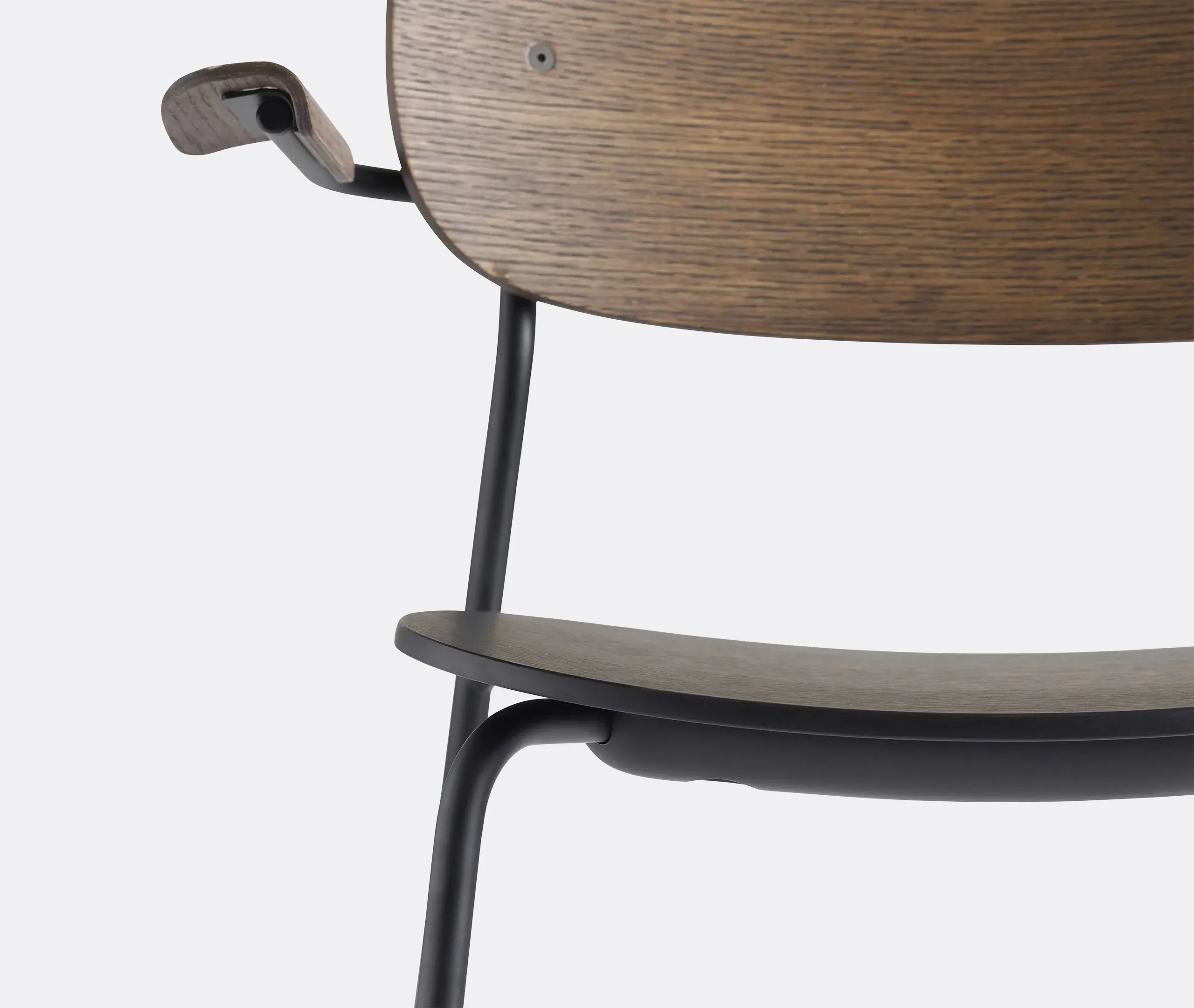 Armchair with Steel Base - Brown, Oak