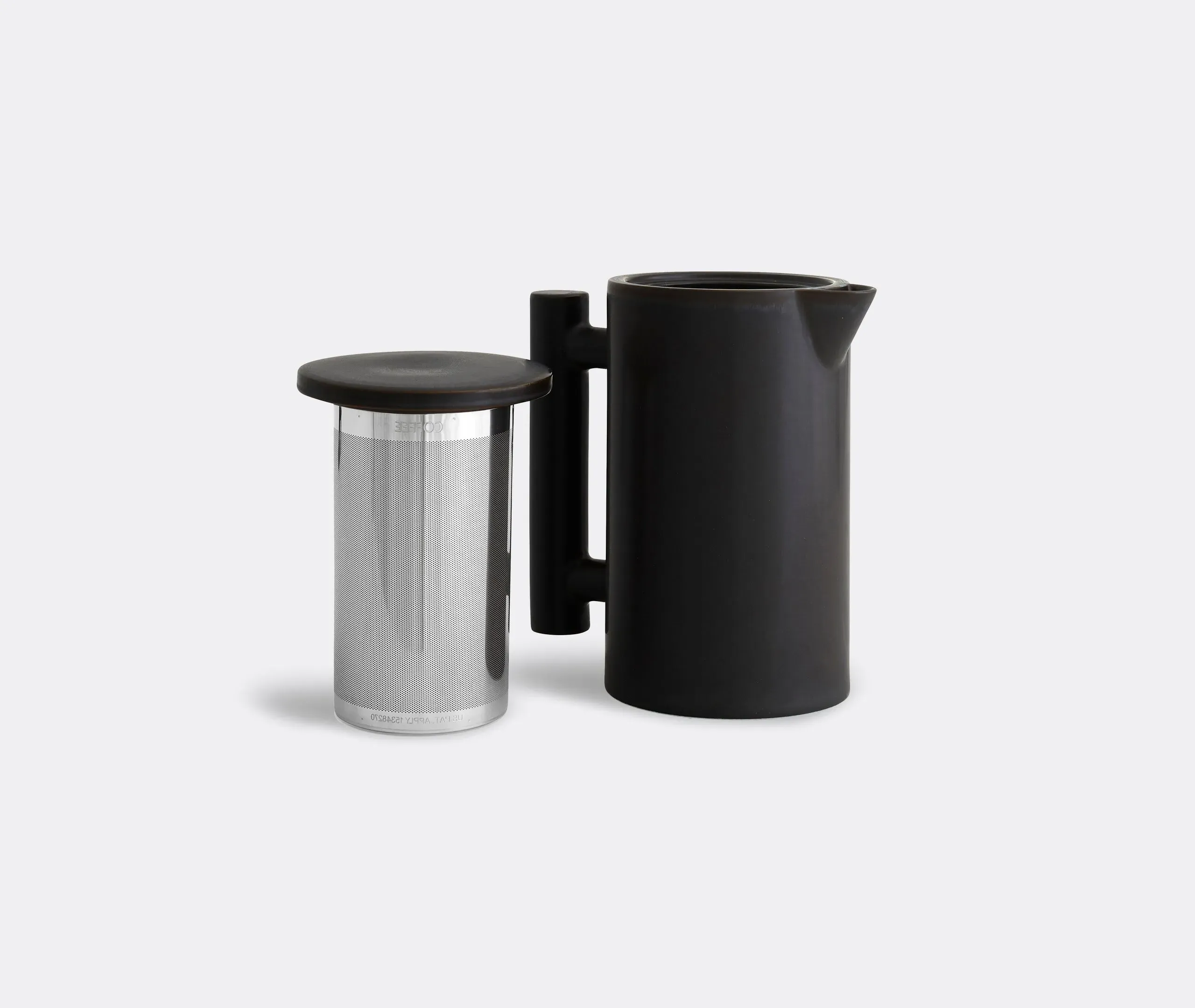 Brewing Pot with Double Filter - Brown, Ceramic