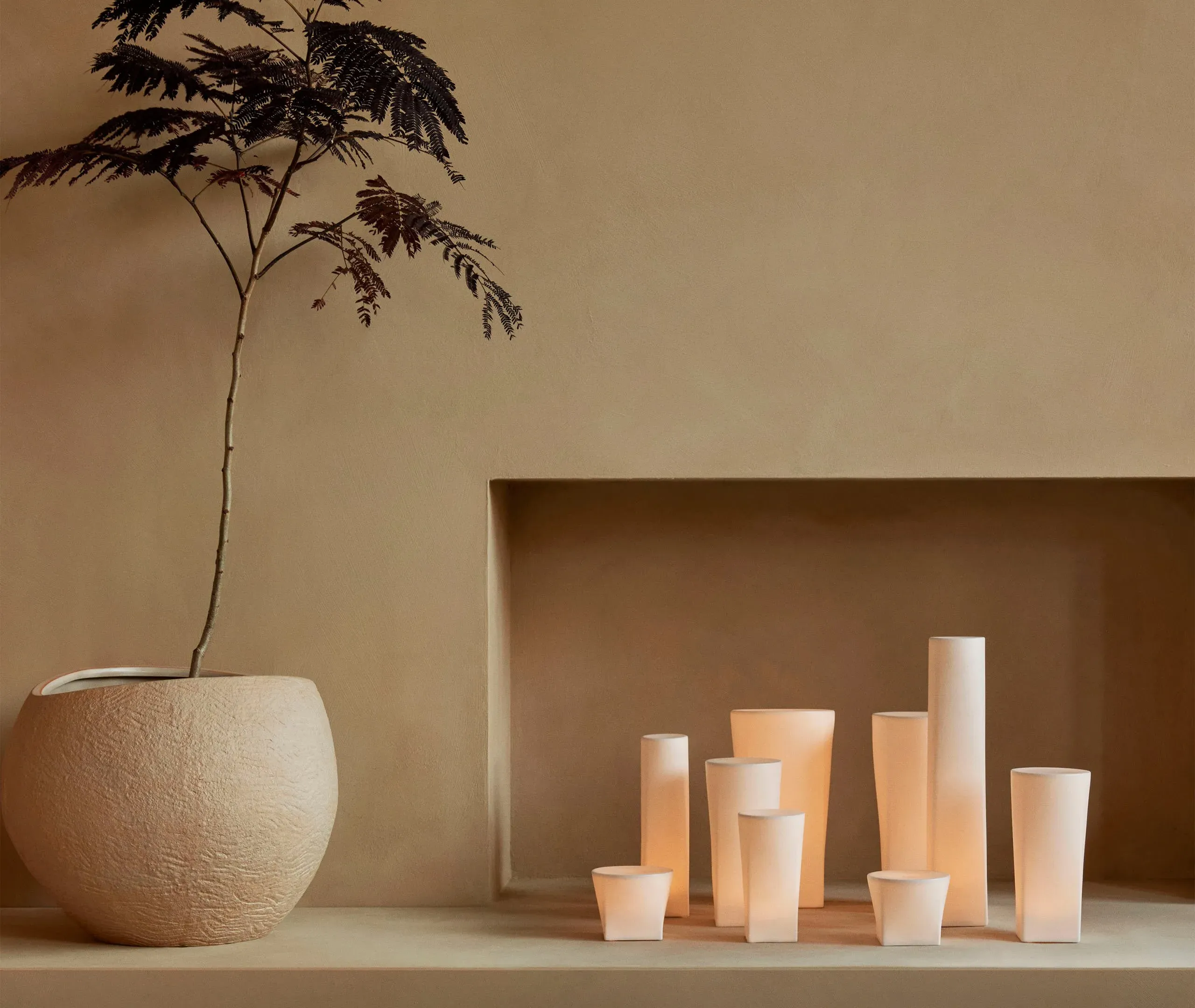 Ignus H25 Flameless Candle - White, Bone China