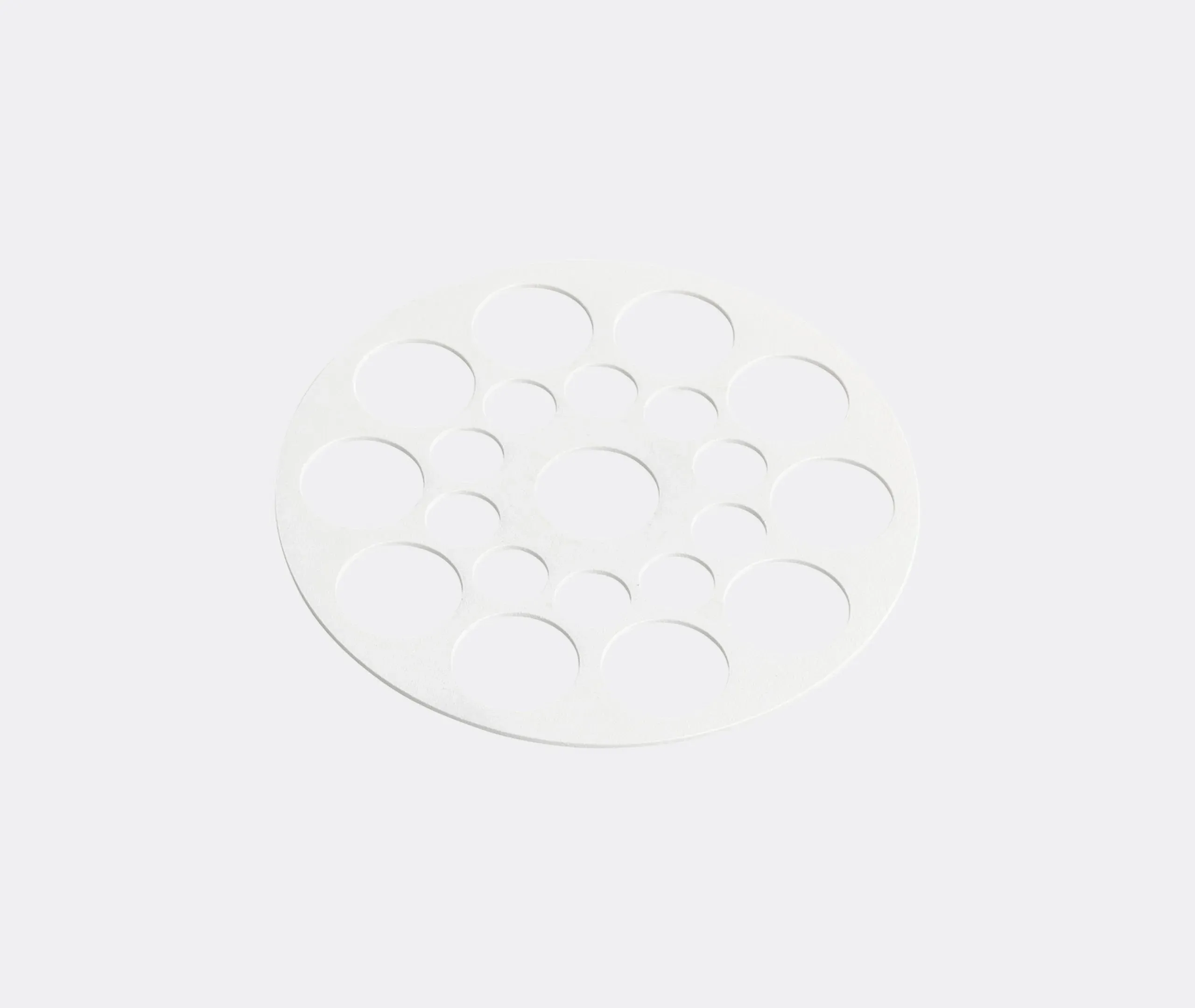 Kubus Vase with Geometric Design - White, Metal